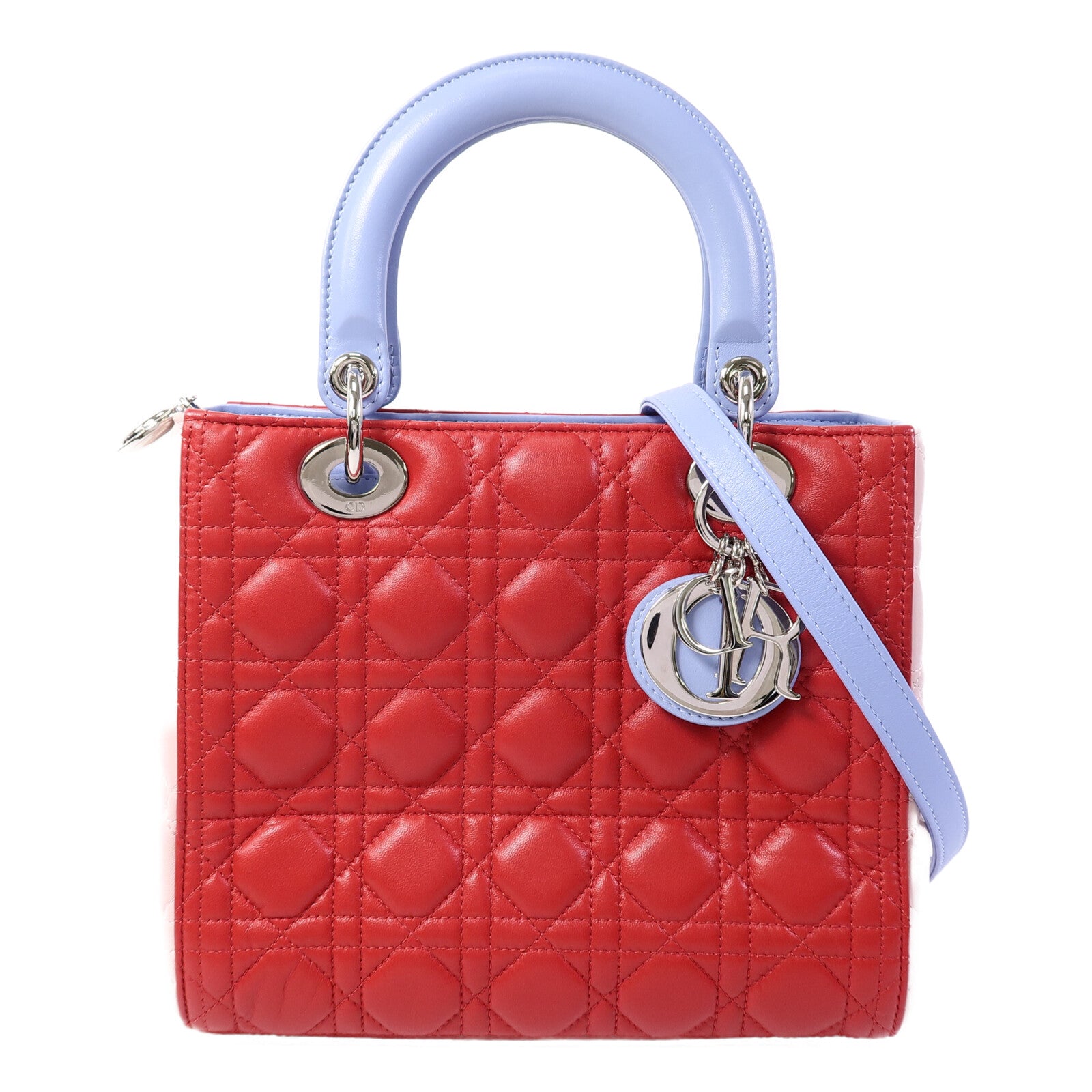 Dior 牛皮皮革Lady Dior Medium手挽肩背兩用