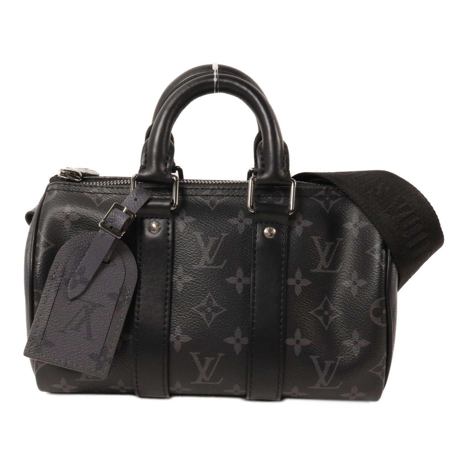 LOUIS VUITTON Monogram Eclipse Keepall Bandouliere 25手挽肩背兩用袋