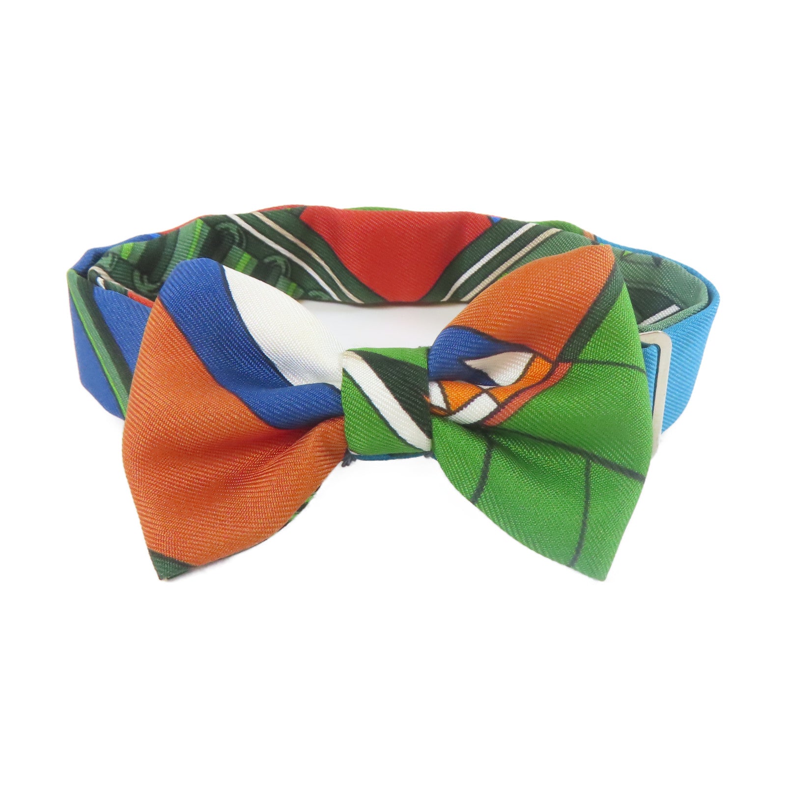 HERMES 【激減優惠】絲質Bow Tie銀扣領結啡色/綠色/藍色