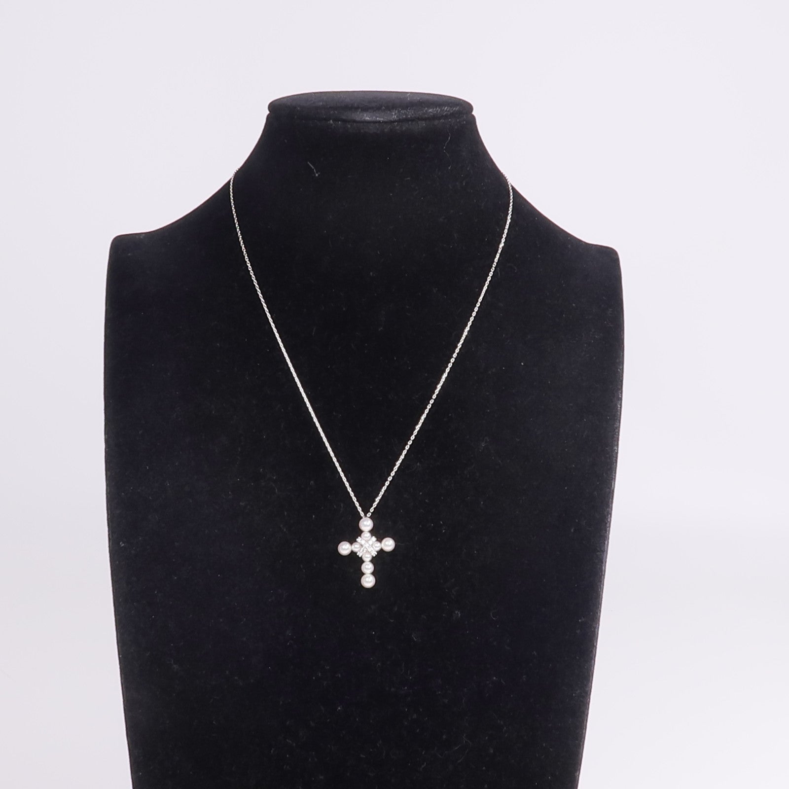 MIKIMOTO 18K白金Pearl Diamond Necklace珍珠/鑽石項鍊