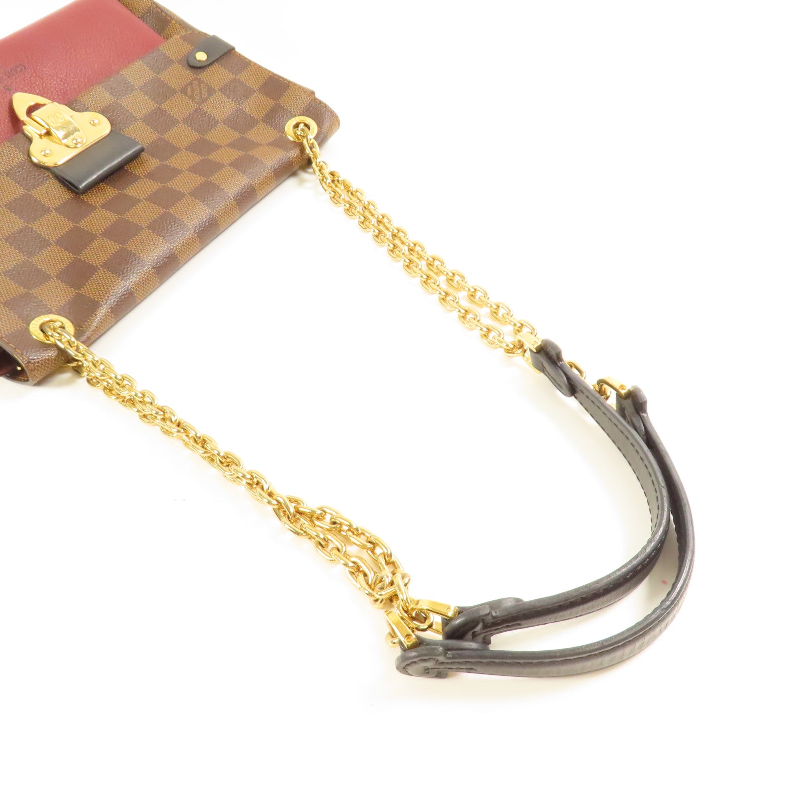 LOUIS VUITTON Damier Vavin PM金扣鏈帶肩背袋