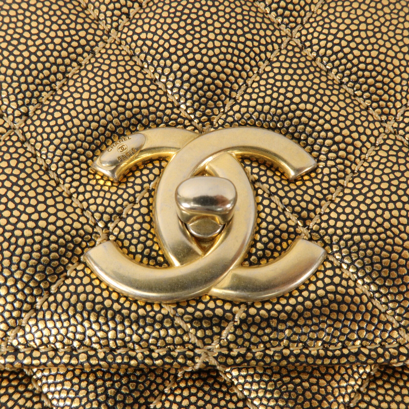 CHANEL 牛皮皮革Coco Handle Medium鏈帶手挽肩背兩用袋