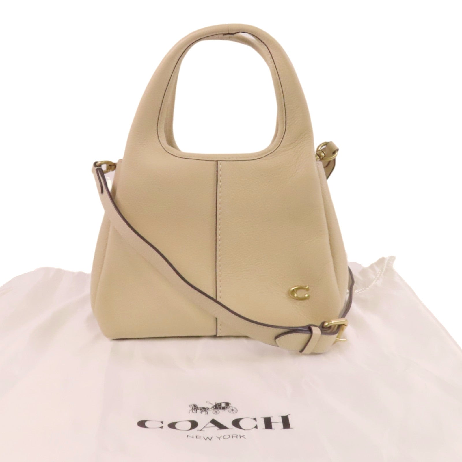 COACH 牛皮皮革2Way Shoulder Bag金扣手挽肩背兩用袋