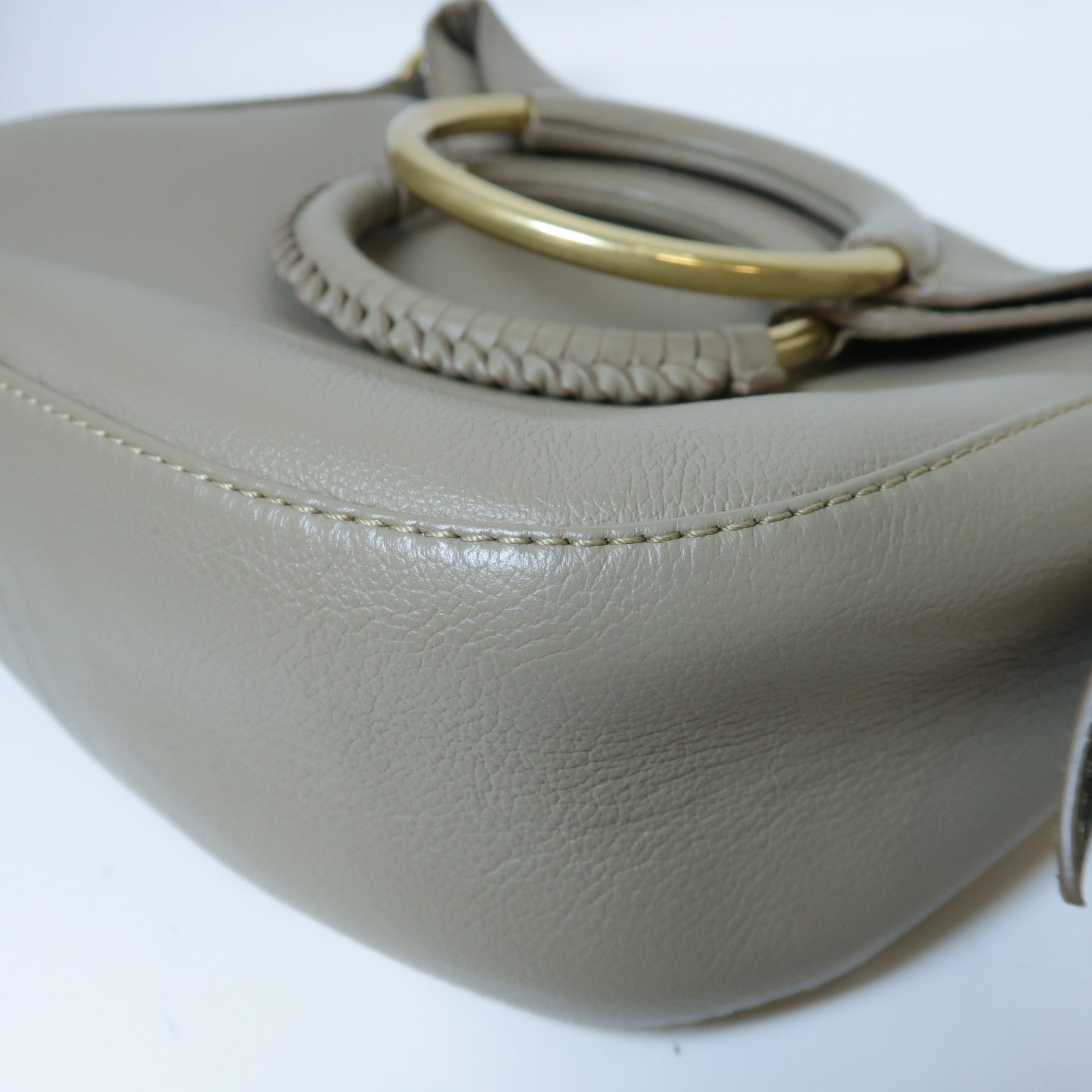 SEE BY CHLOE 【激減優惠】牛皮皮革Shoulder Bag金扣肩背袋灰色