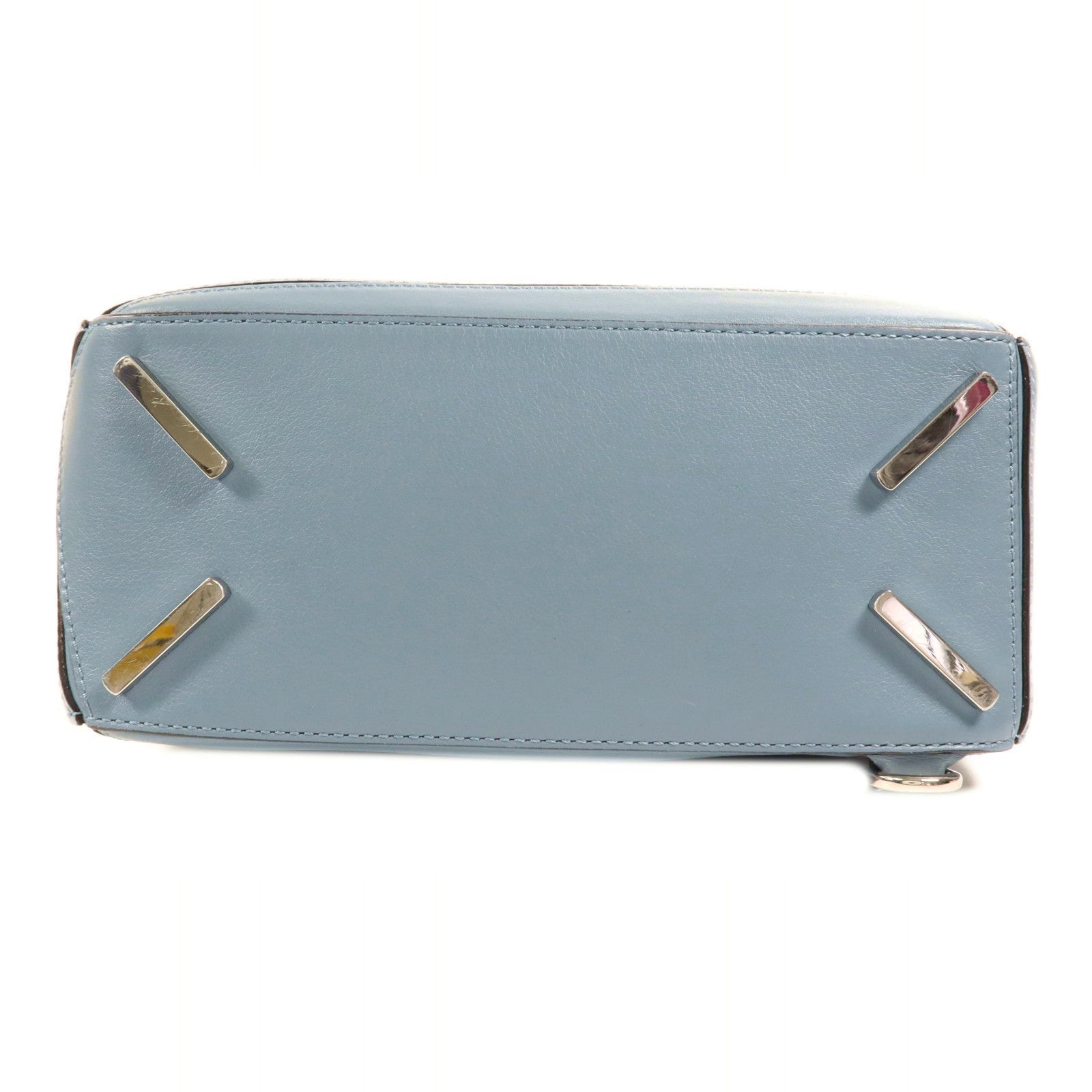 LOEWE 牛皮皮革Puzzle Small銀扣手挽肩背兩用袋