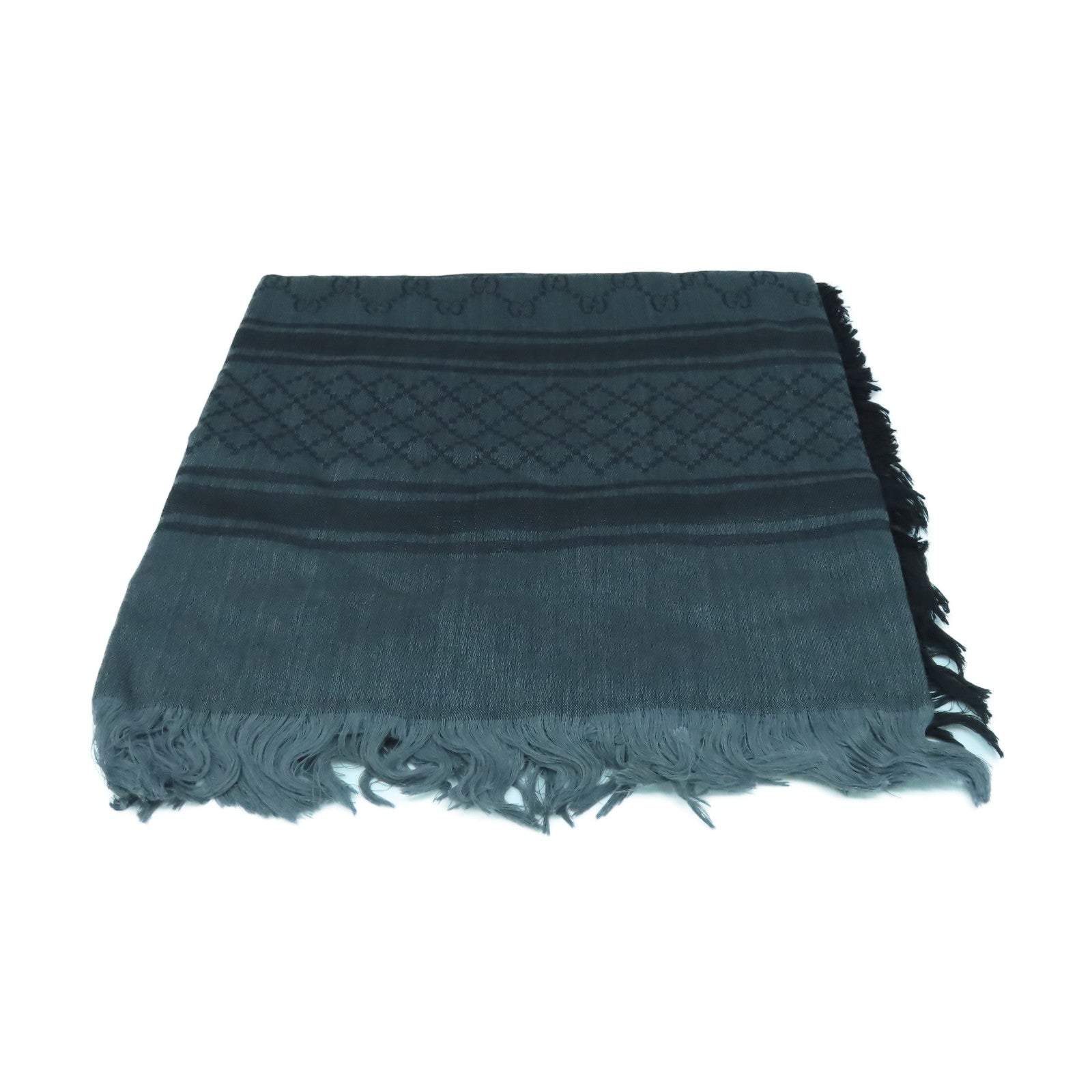 GUCCI 【激減優惠】絲質/羊毛Scarf 140x140絲巾灰色