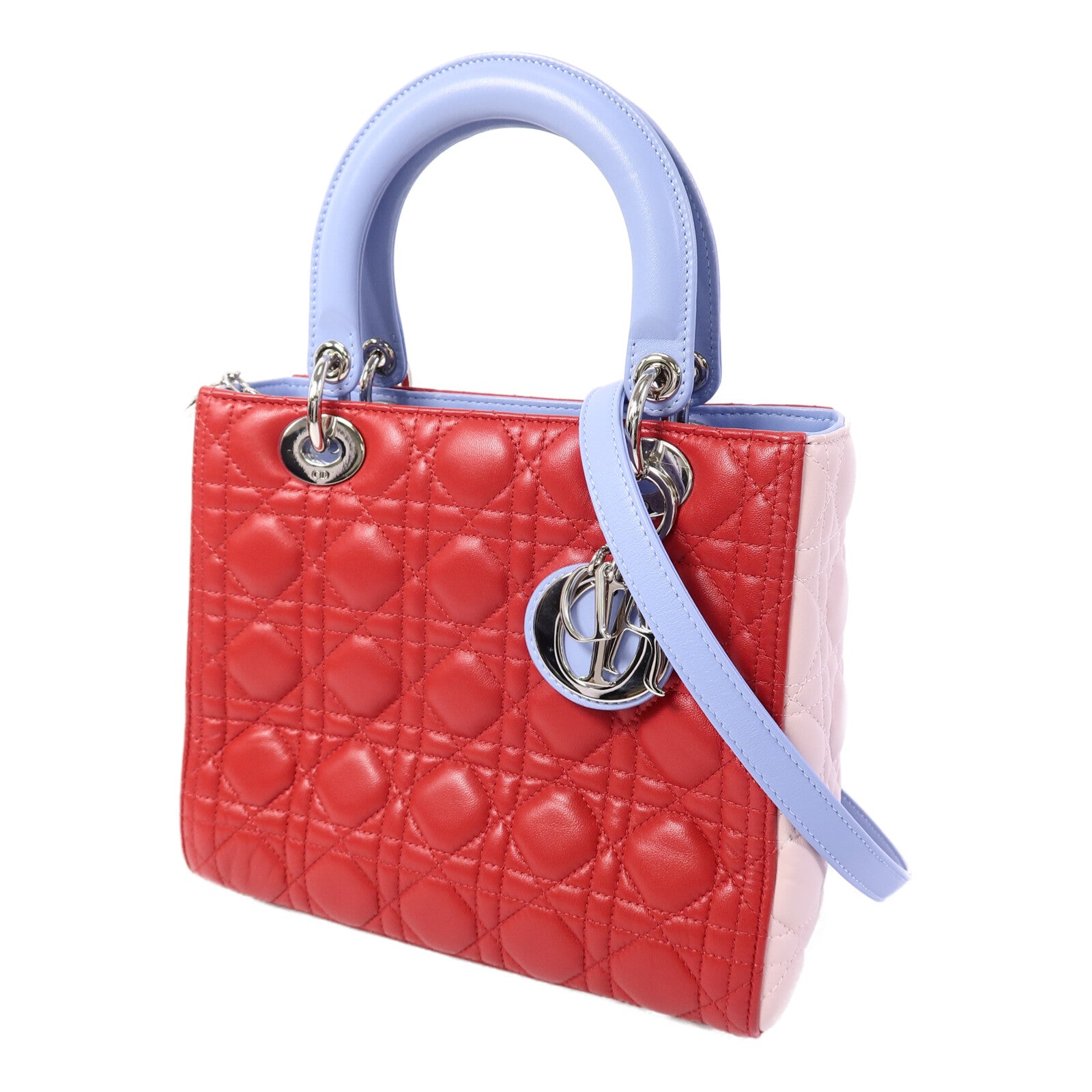 Dior 牛皮皮革Lady Dior Medium手挽肩背兩用