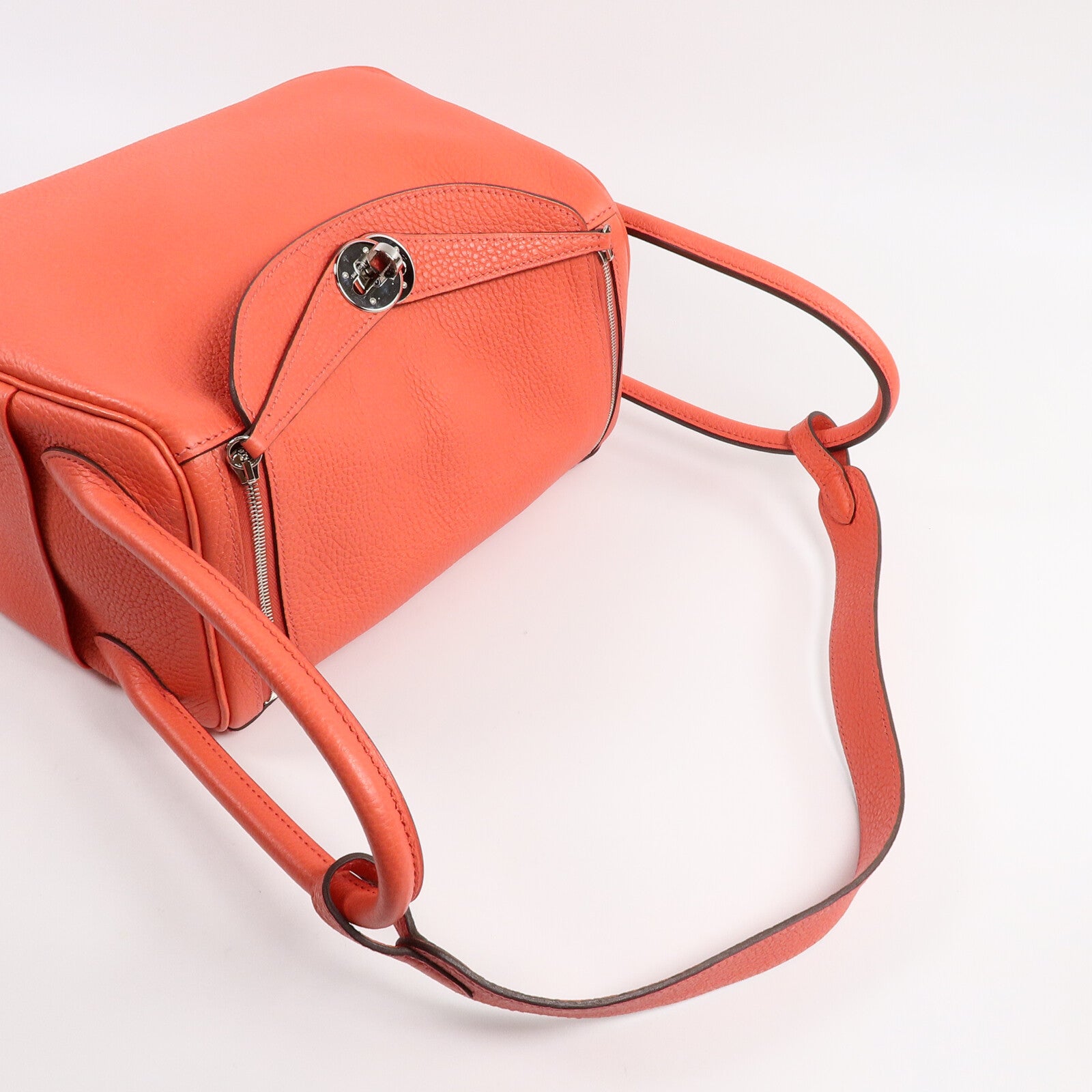 HERMES Clemence皮革Lindy 26手挽肩背兩用袋Rose Jaipur
