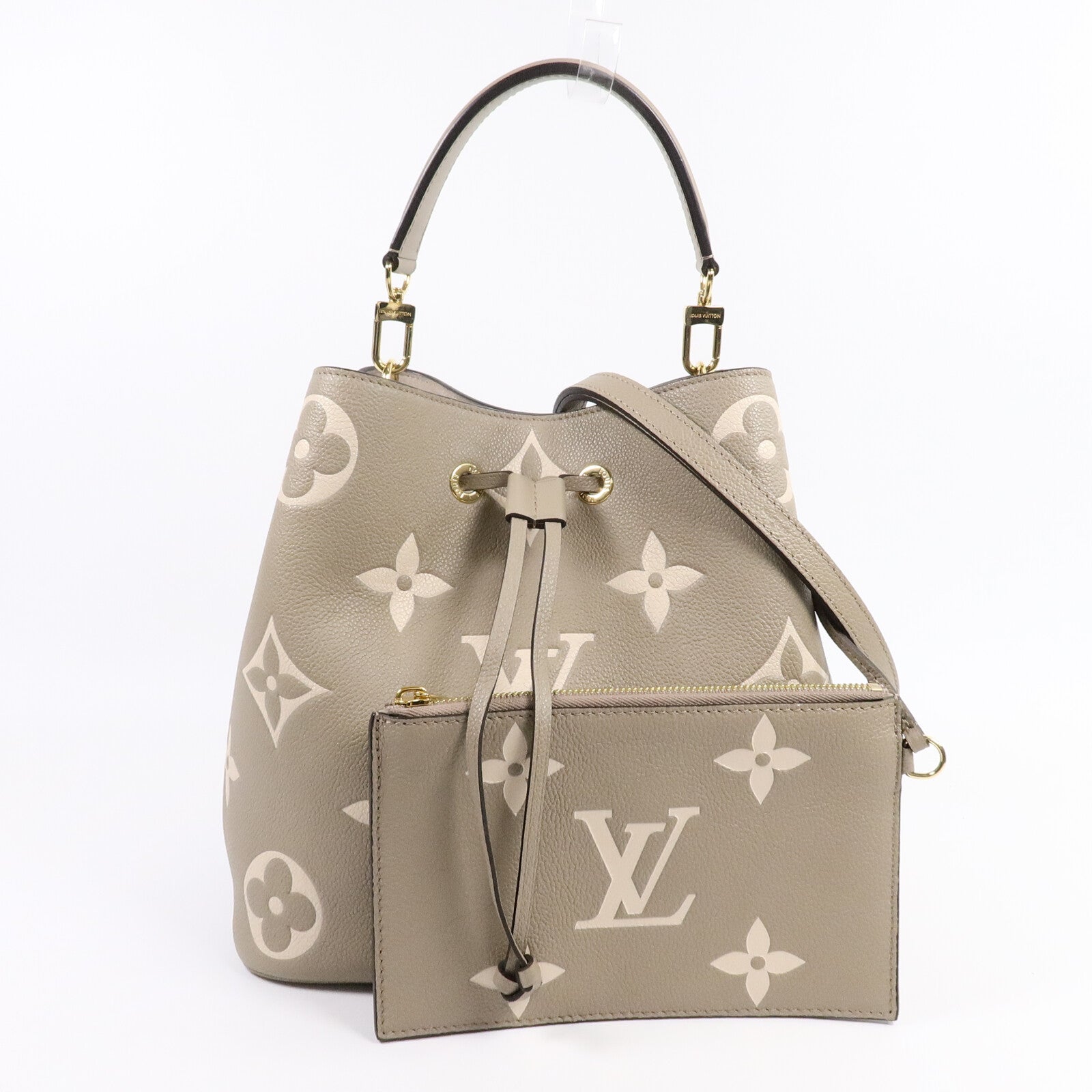 LOUIS VUITTON Monogram Empreinte Neo Noe MM金扣手挽肩背兩用袋