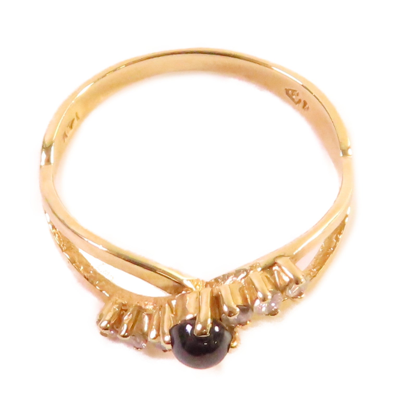 JEWELRY 【激減優惠】14K黃金/1.8g鑽石Diamond Ring0戒指US#6
