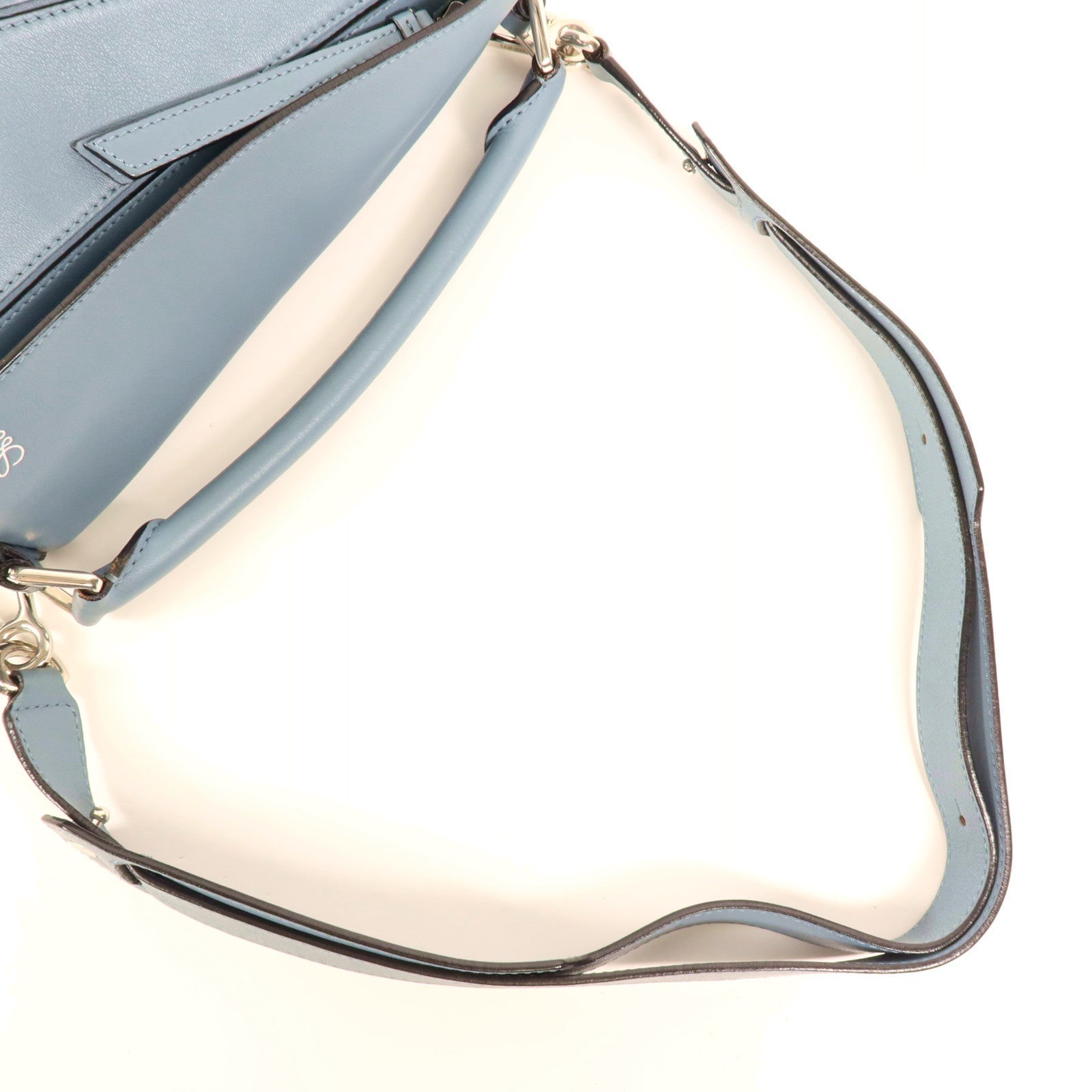 LOEWE 牛皮皮革Puzzle Small銀扣手挽肩背兩用袋