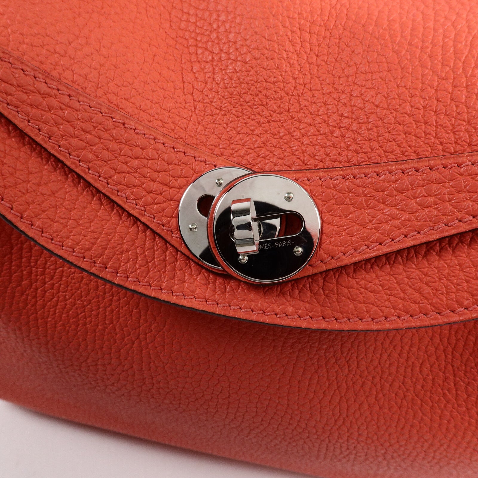 HERMES Clemence皮革Lindy 26手挽肩背兩用袋Rose Jaipur