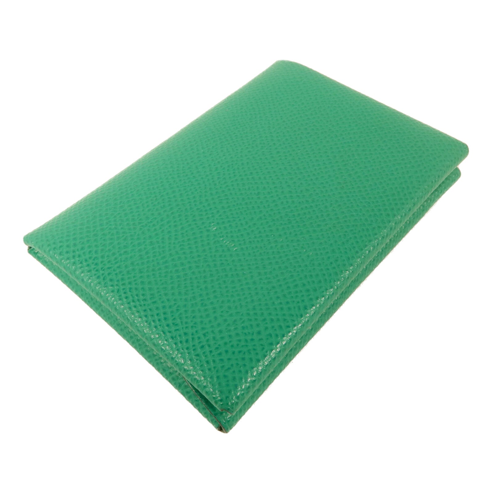 HERMES Epsom皮革Calvi Duo Compact Card Holder卡片套Vert Vertigo