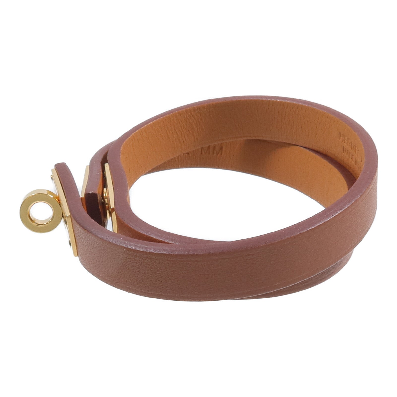 HERMES Swift皮革Kelly Double Tour Bracelet手帶Gold