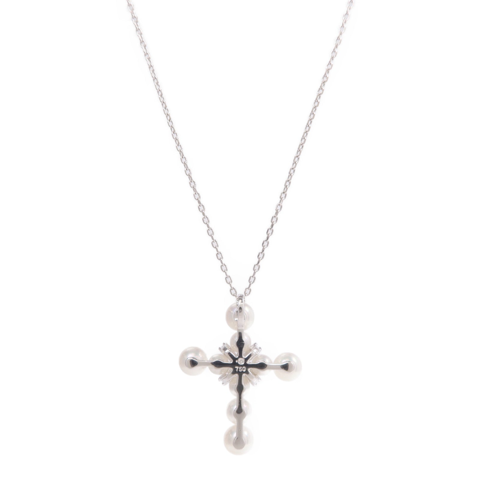 MIKIMOTO 18K白金Pearl Diamond Necklace珍珠/鑽石項鍊