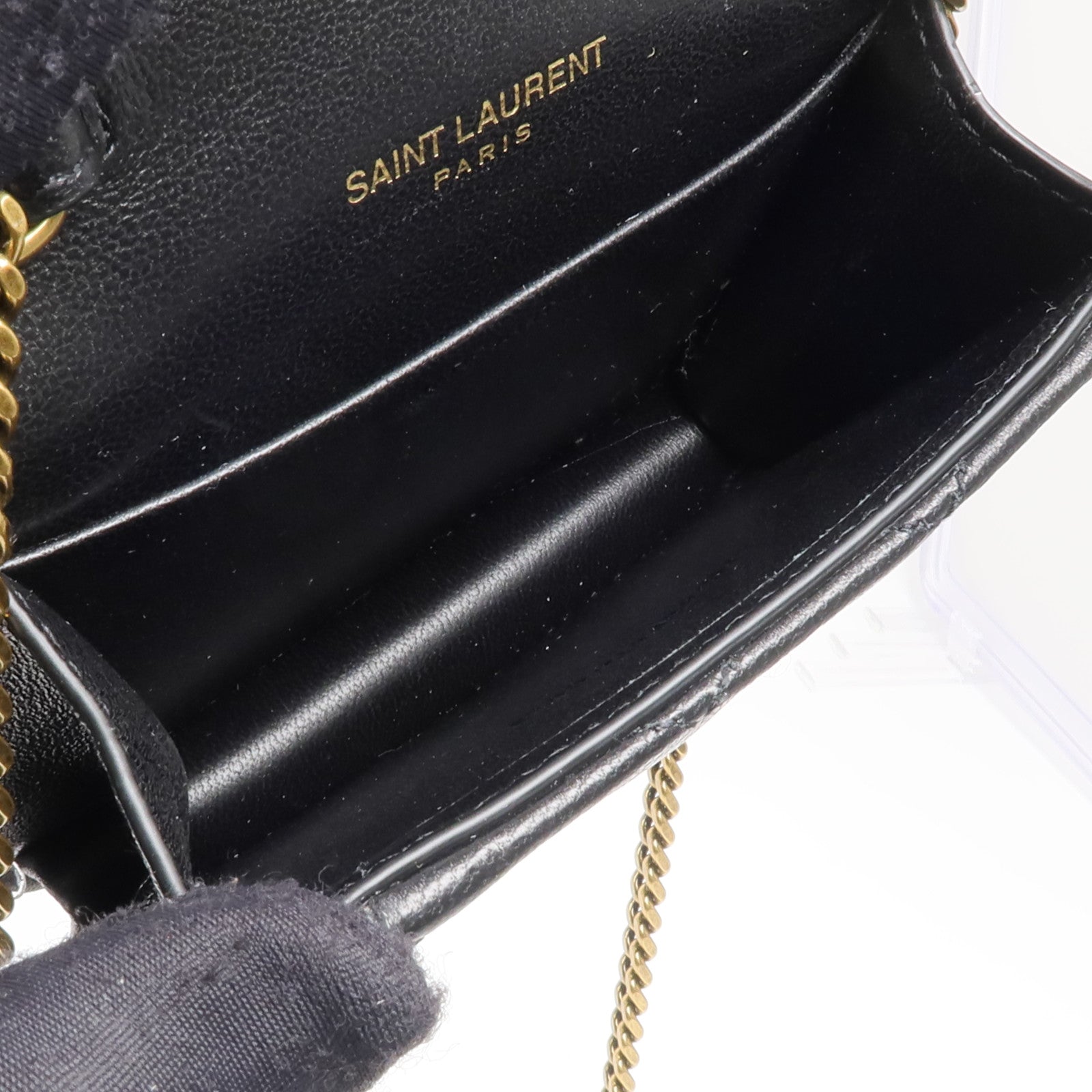 YVES SAINT LAURENT 羊皮皮革Gaby Mirco鏈帶肩背袋