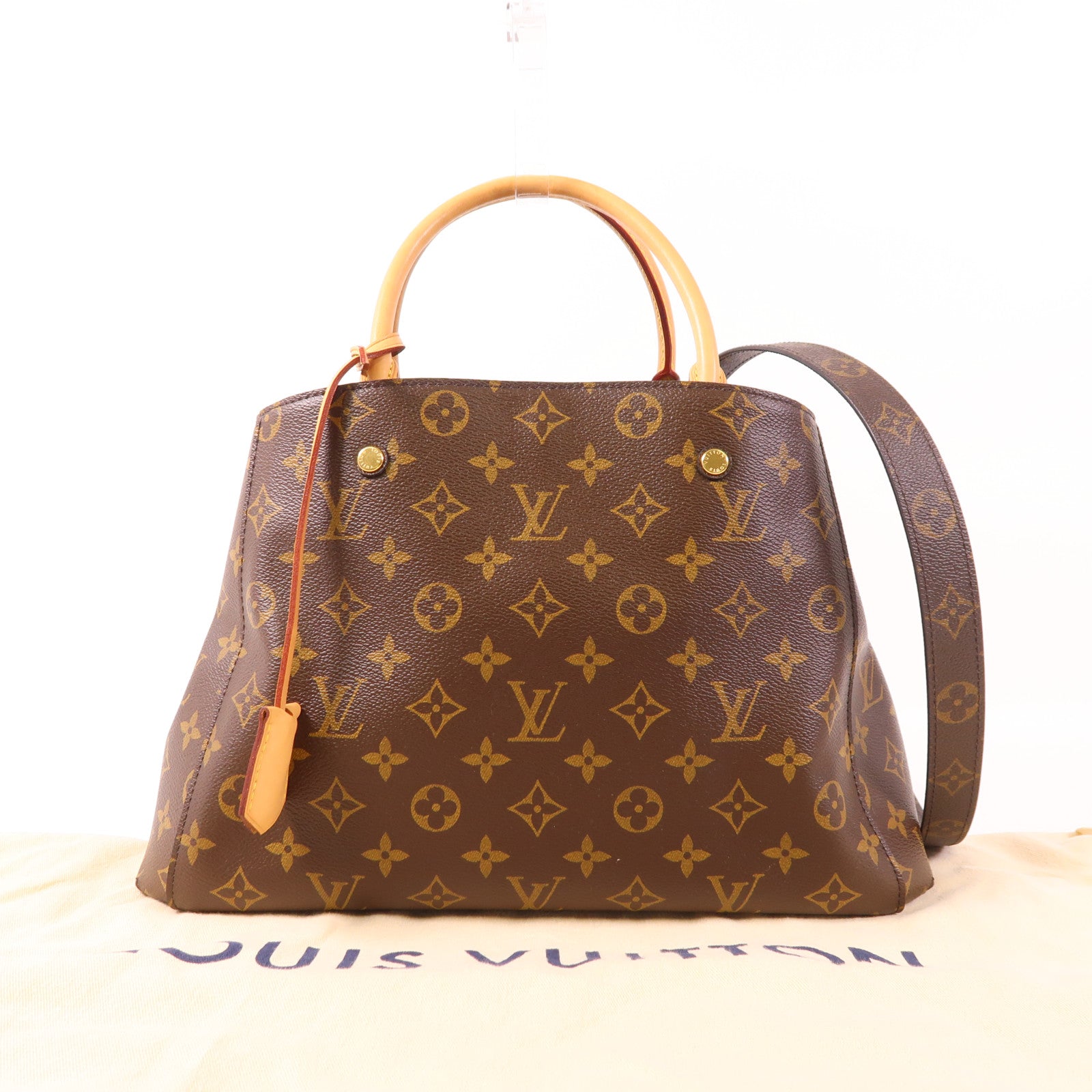LOUIS VUITTON Monogram Montaigne MM金扣手挽肩背兩用袋