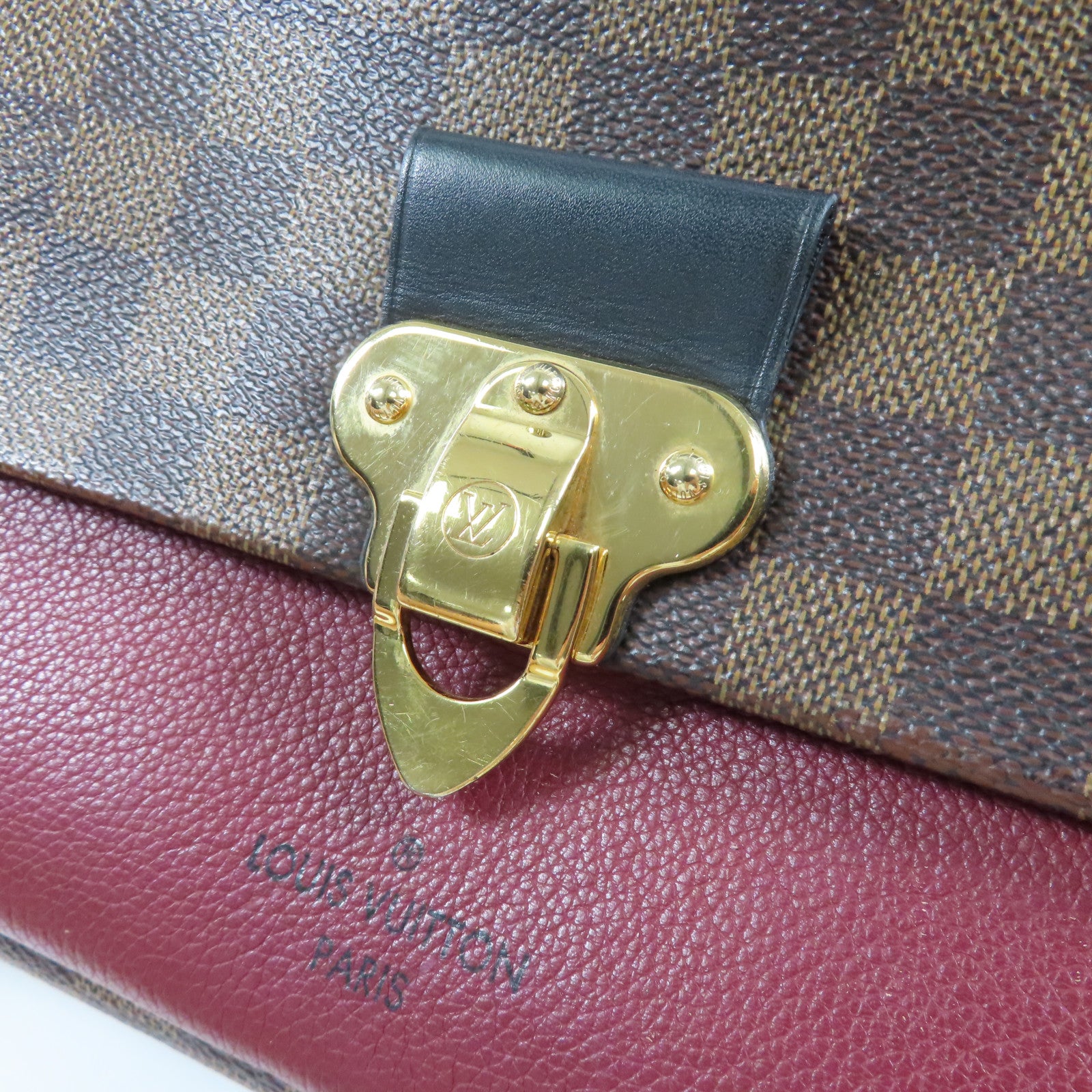 LOUIS VUITTON Damier Vavin PM金扣鏈帶肩背袋