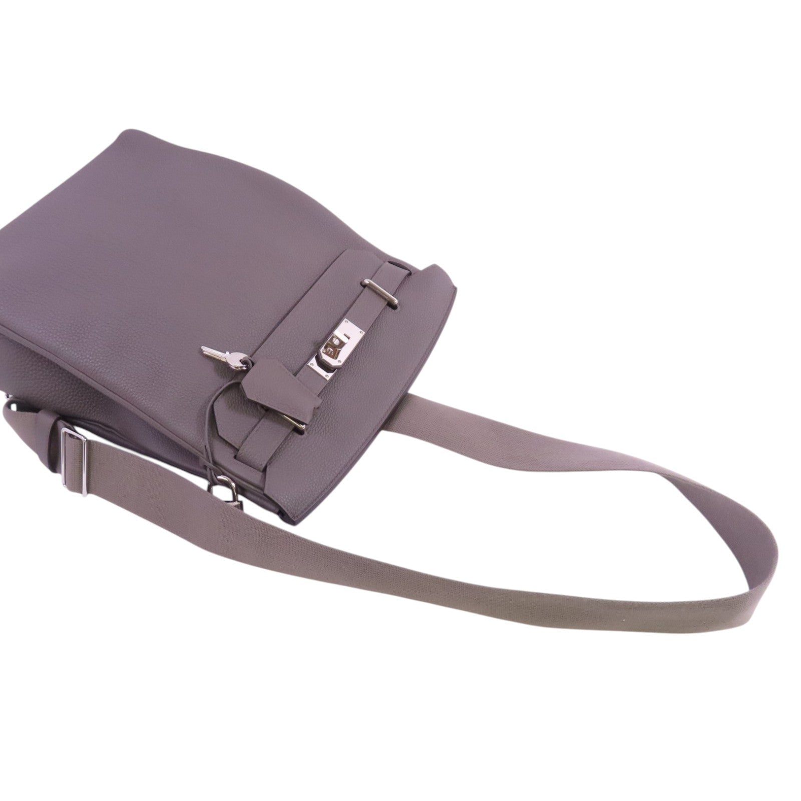 HERMES Togo皮革Hac A Dos PM Shoulder Bag銀扣肩背袋