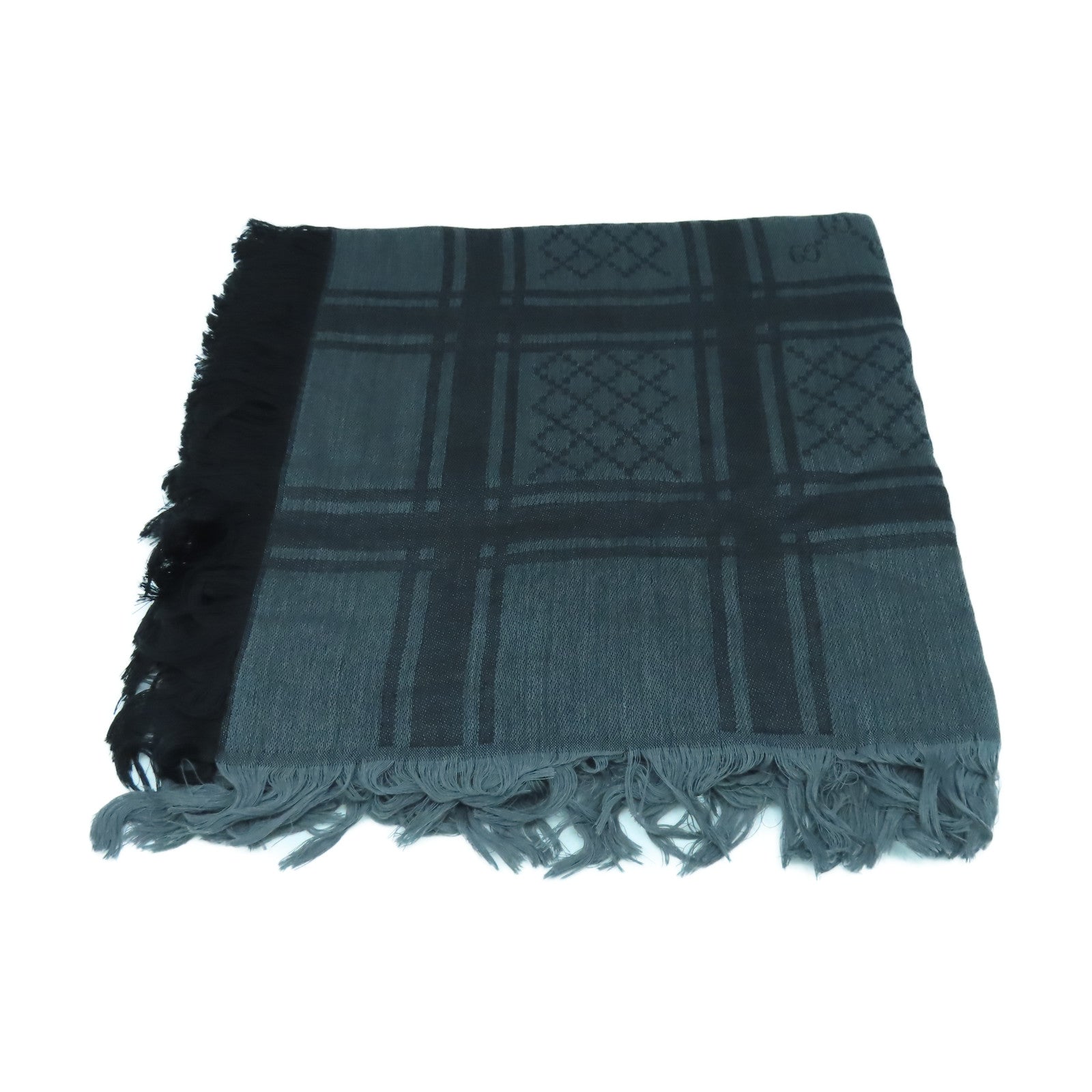 GUCCI 【激減優惠】絲質/羊毛Scarf 140x140絲巾灰色