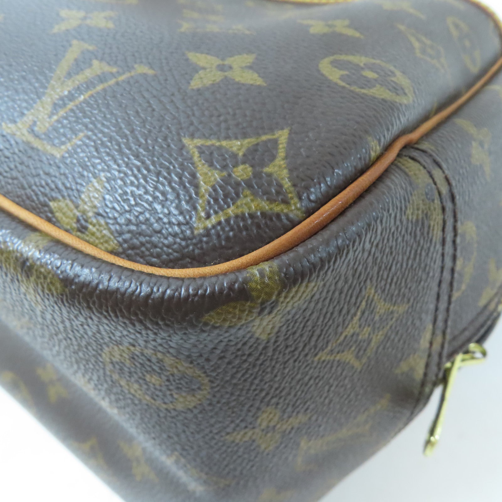 LOUIS VUITTON 【激減優惠】Monogram Deauville GM金扣手挽袋啡色