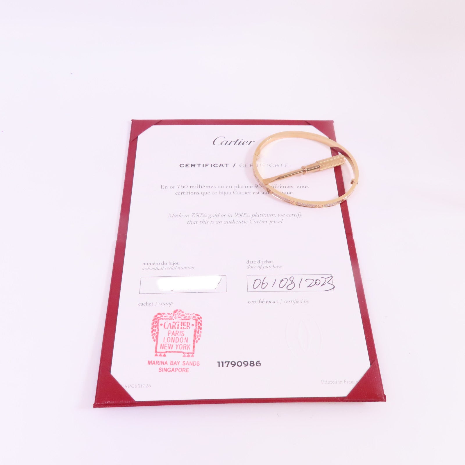 CARTIER 18K白金/鑽石Love Bracelet Full Diamond手鐲Cartier#18