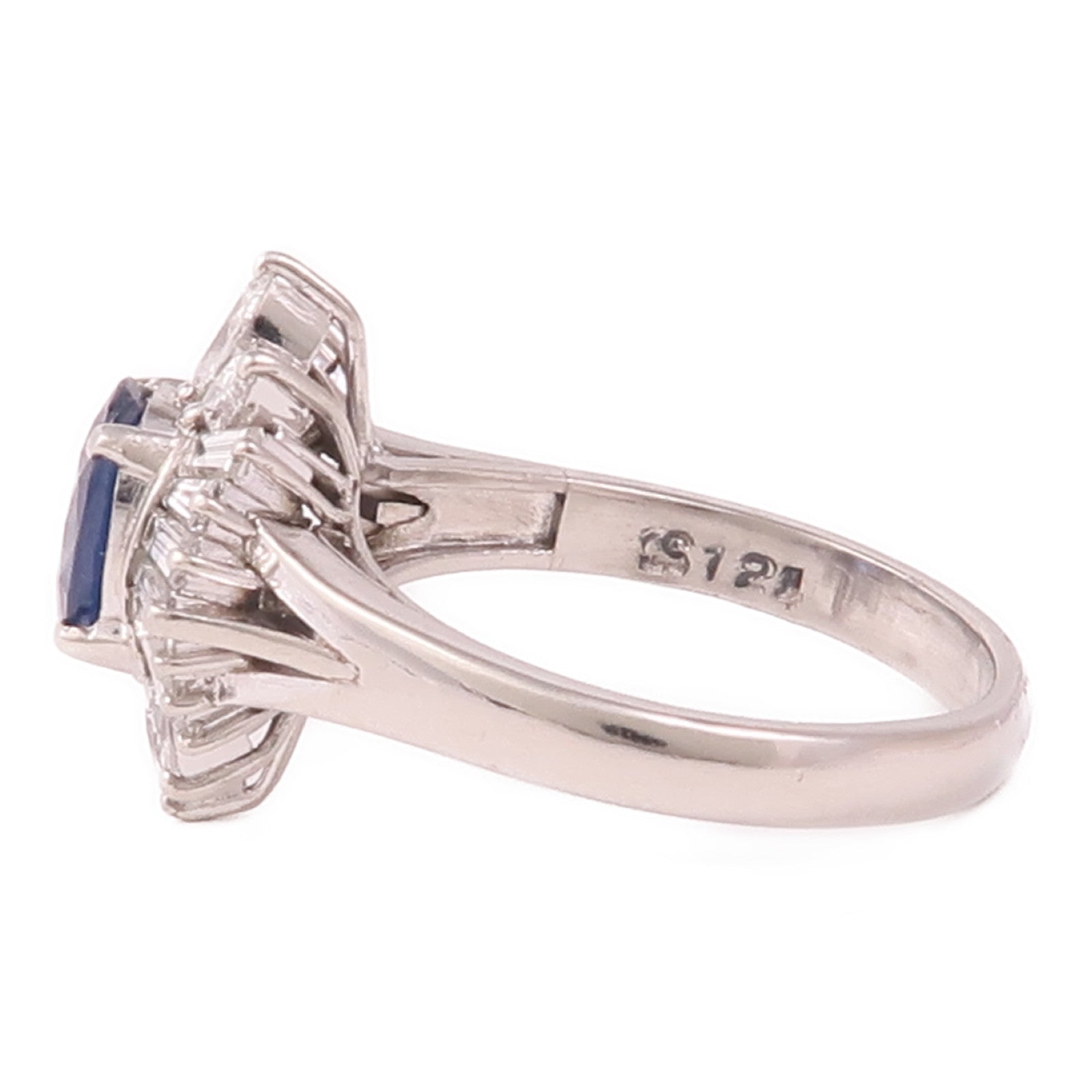 JEWELRY PT900鉑金/Sapphire/Diamond Ring藍寶石/鑽石戒指US#6.75