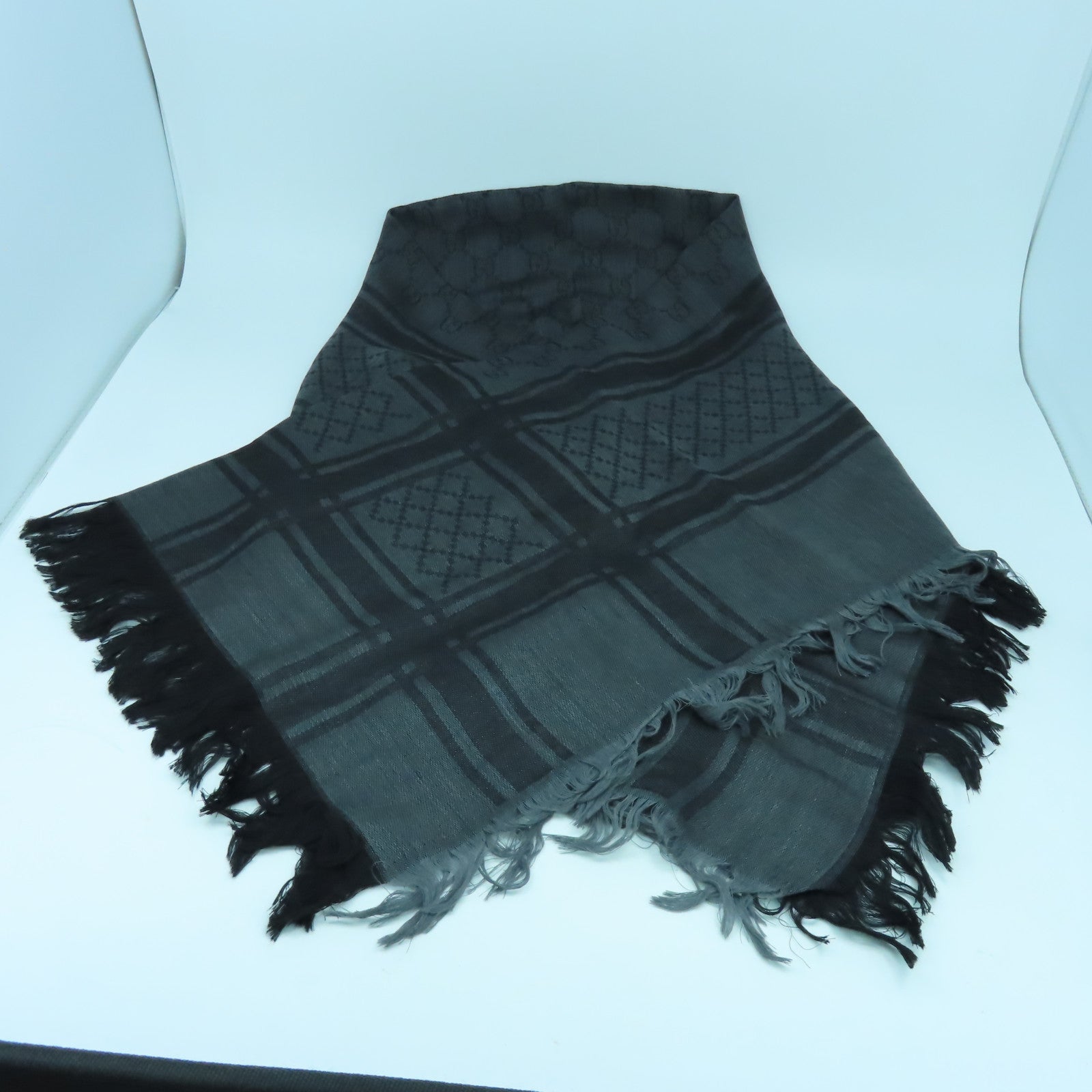 GUCCI 【激減優惠】絲質/羊毛Scarf 140x140絲巾灰色