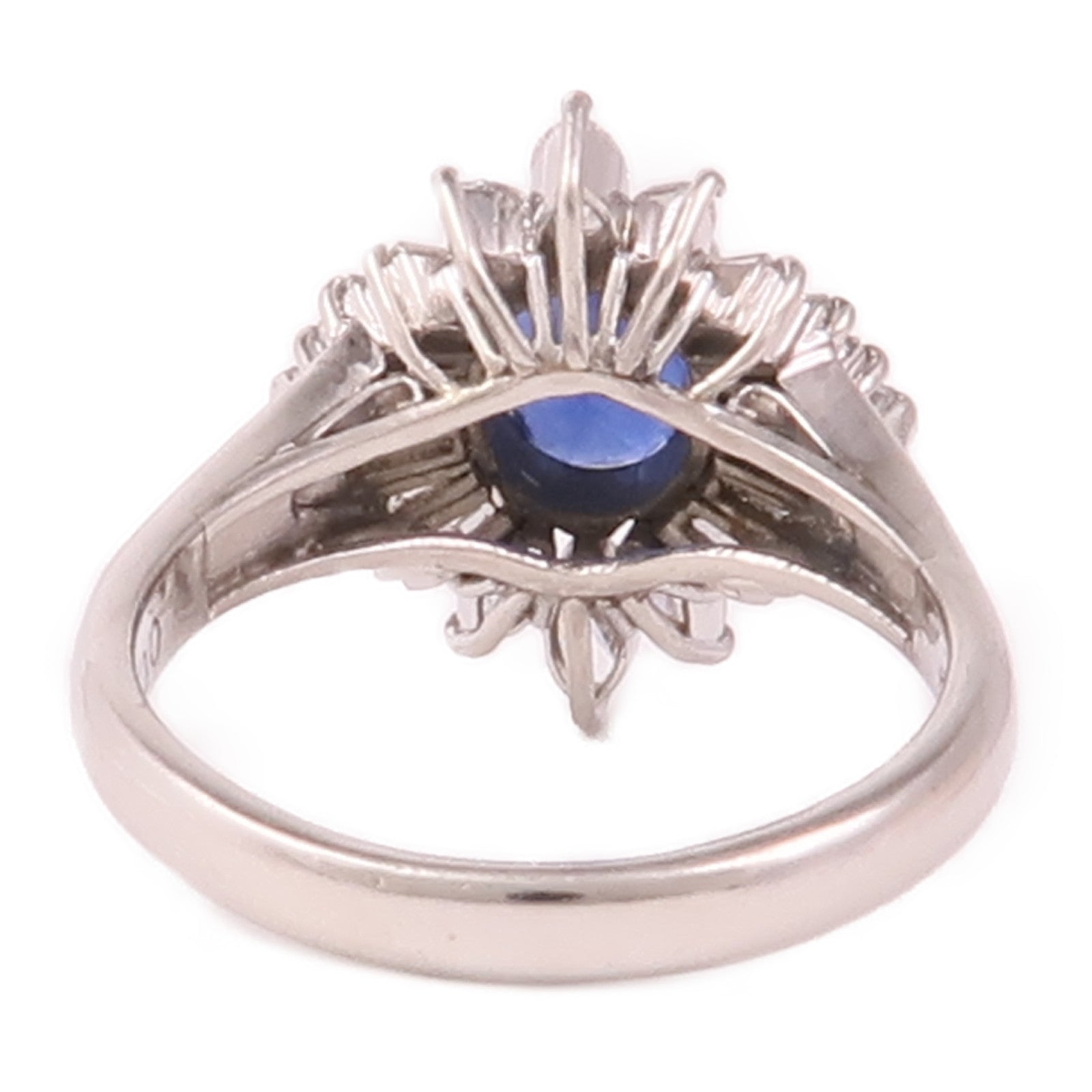 JEWELRY PT900鉑金/Sapphire/Diamond Ring藍寶石/鑽石戒指US#6.75