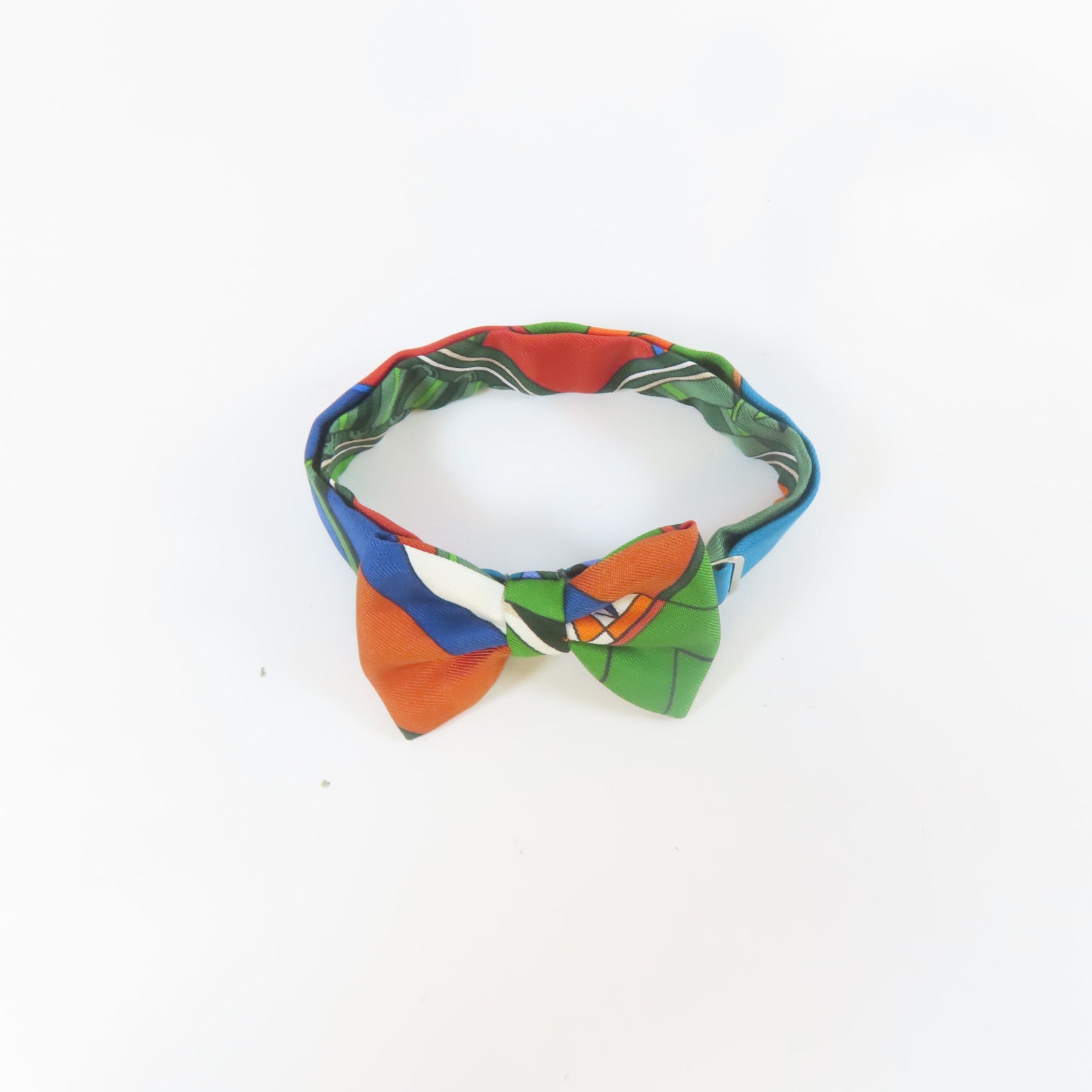 HERMES 【激減優惠】絲質Bow Tie銀扣領結啡色/綠色/藍色