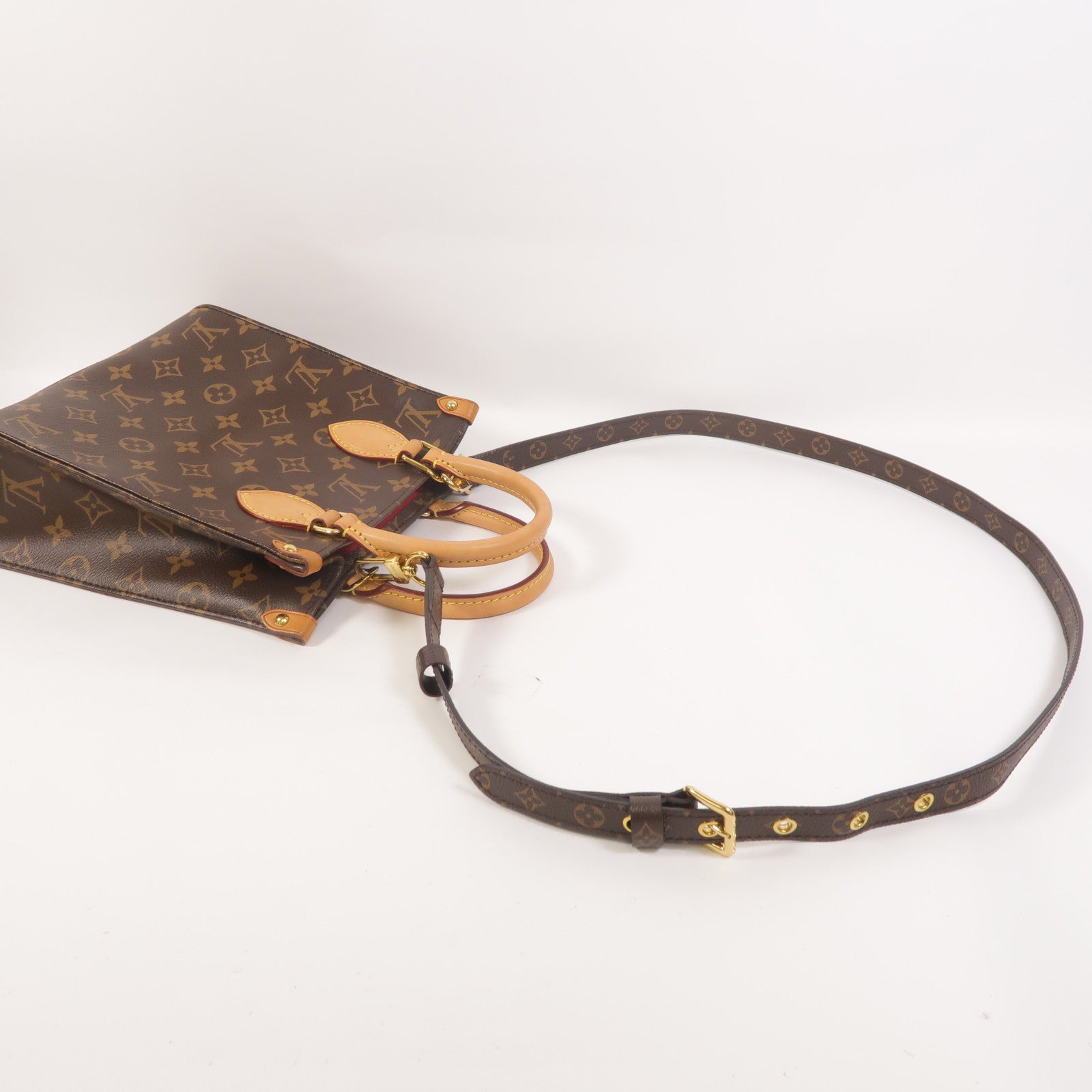 LOUIS VUITTON Monogram Sac Plat BB手挽肩背兩用袋