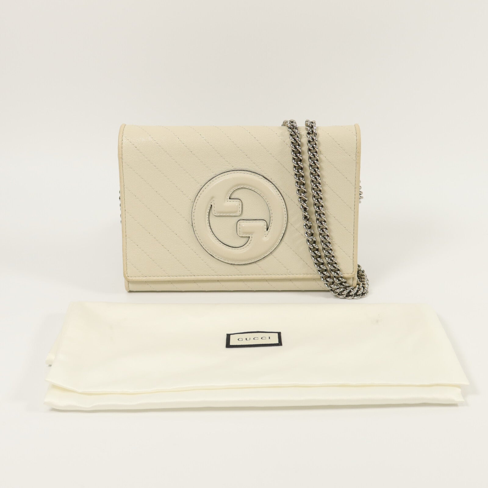 GUCCI 牛皮皮革Blondie Wallet On Chain鏈帶肩背袋