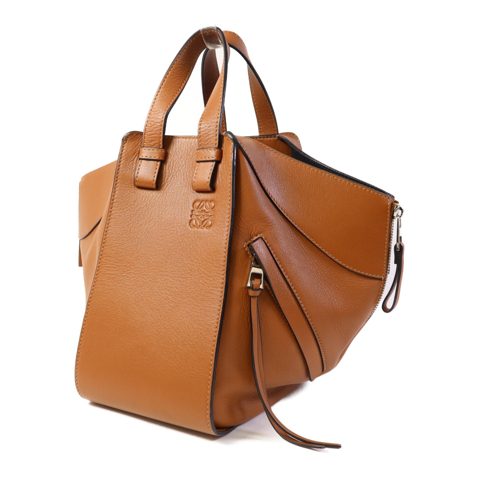 LOEWE 牛皮皮革Hammock Small銀扣手挽肩背兩用袋