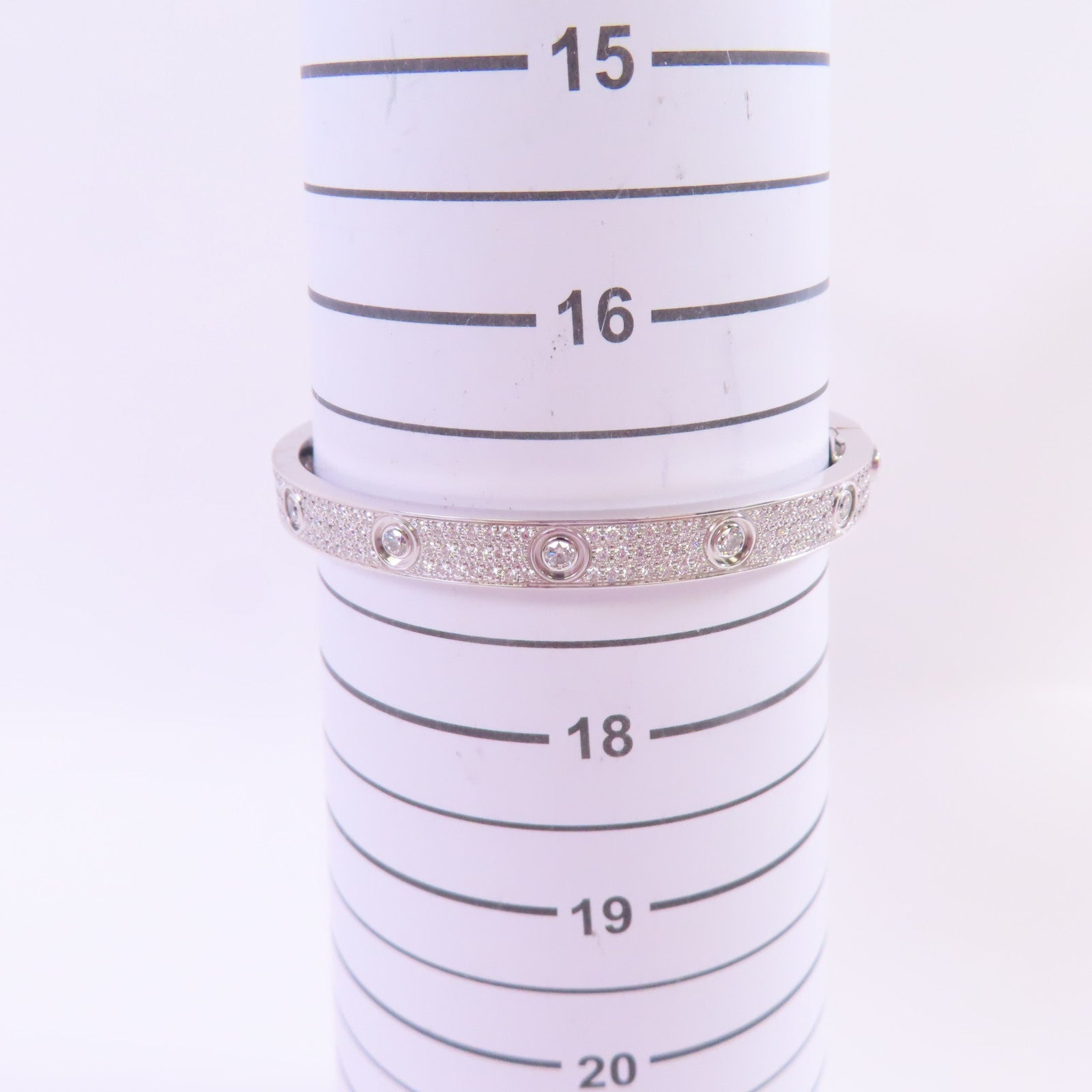 CARTIER 18K白金/鑽石Love Bracelet Full Diamond手鐲Cartier#18