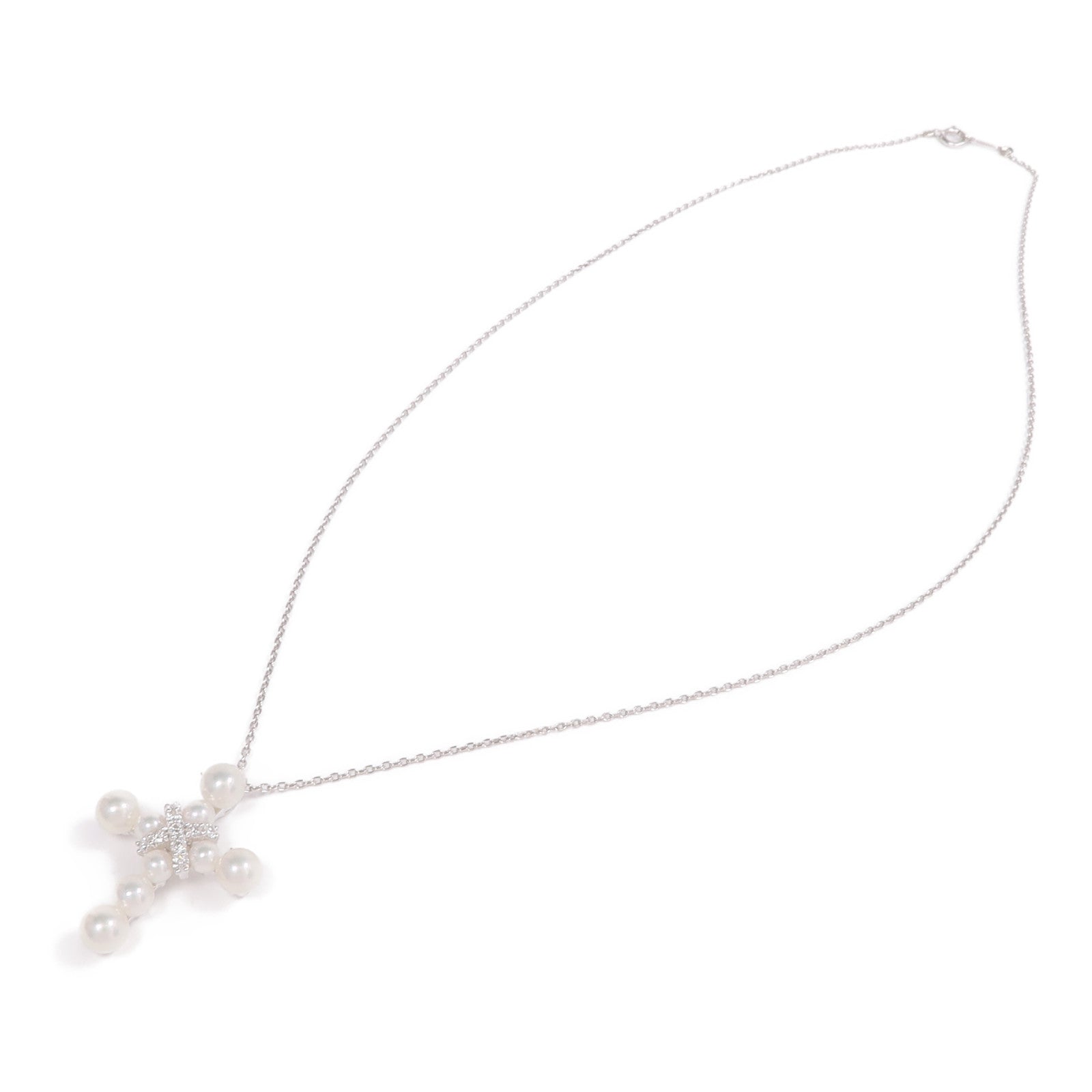 MIKIMOTO 18K白金Pearl Diamond Necklace珍珠/鑽石項鍊