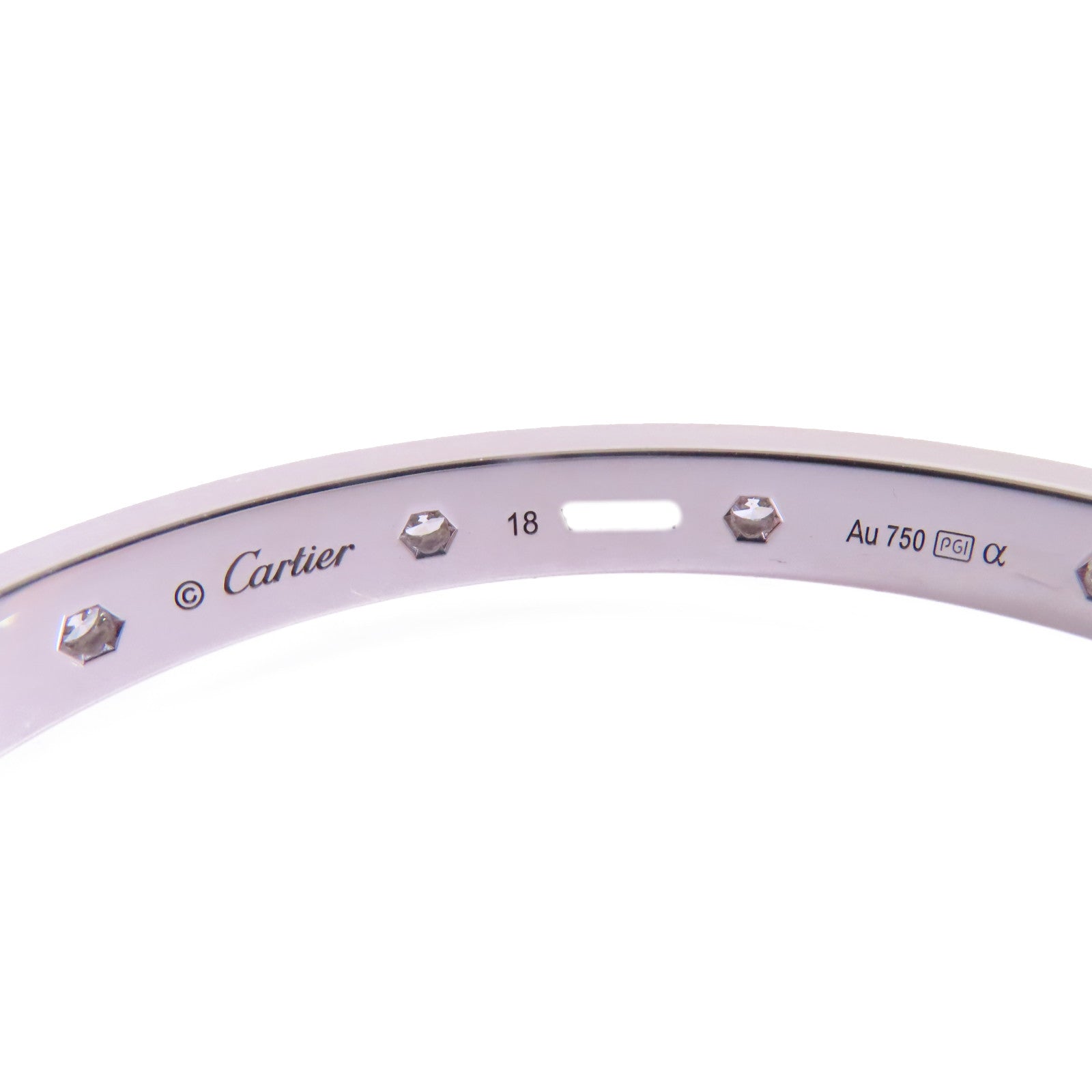 CARTIER 18K白金/鑽石Love Bracelet Full Diamond手鐲Cartier#18