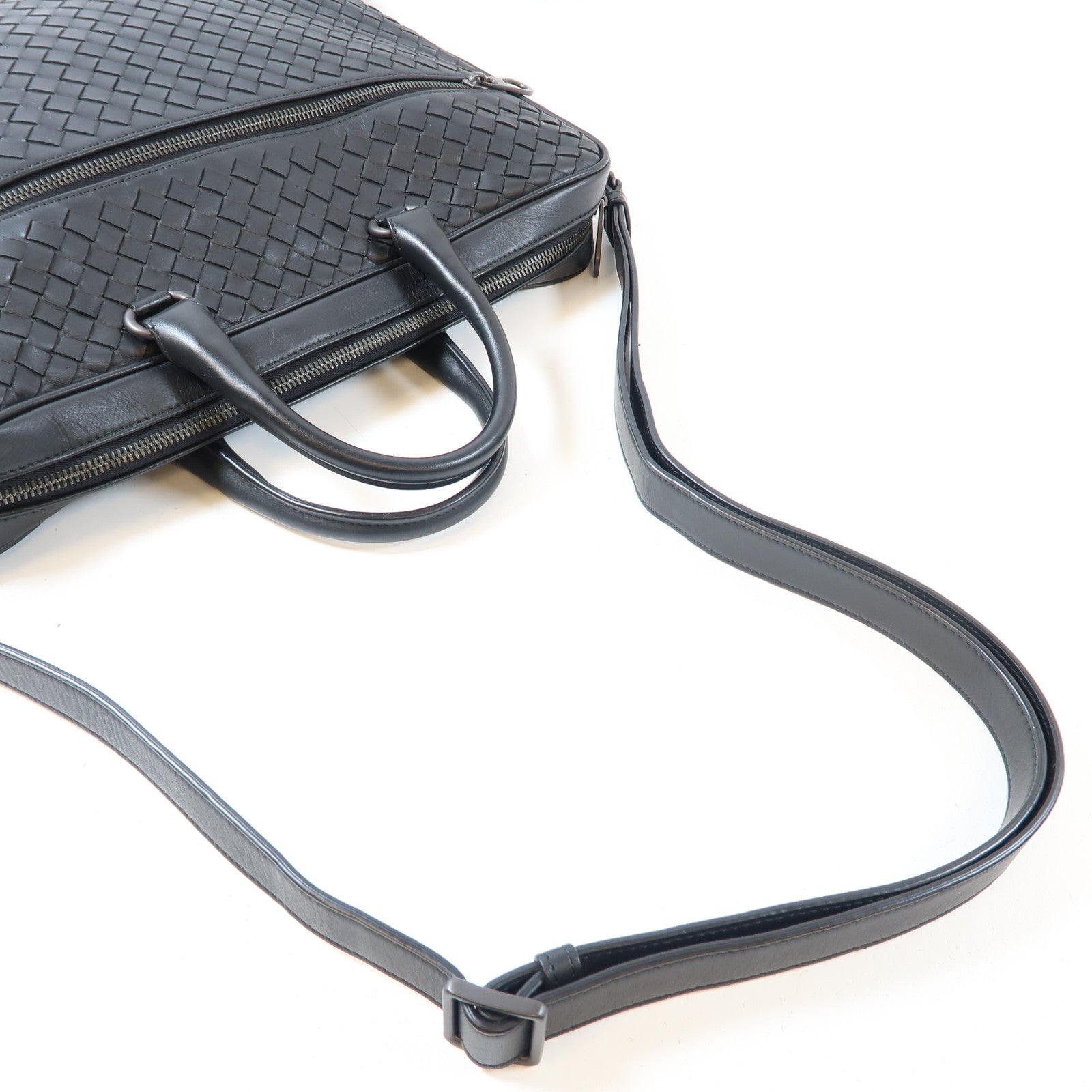 BOTTEGA VENETA 織紋牛皮皮革Shoulder Bag手挽肩背兩用袋黑色