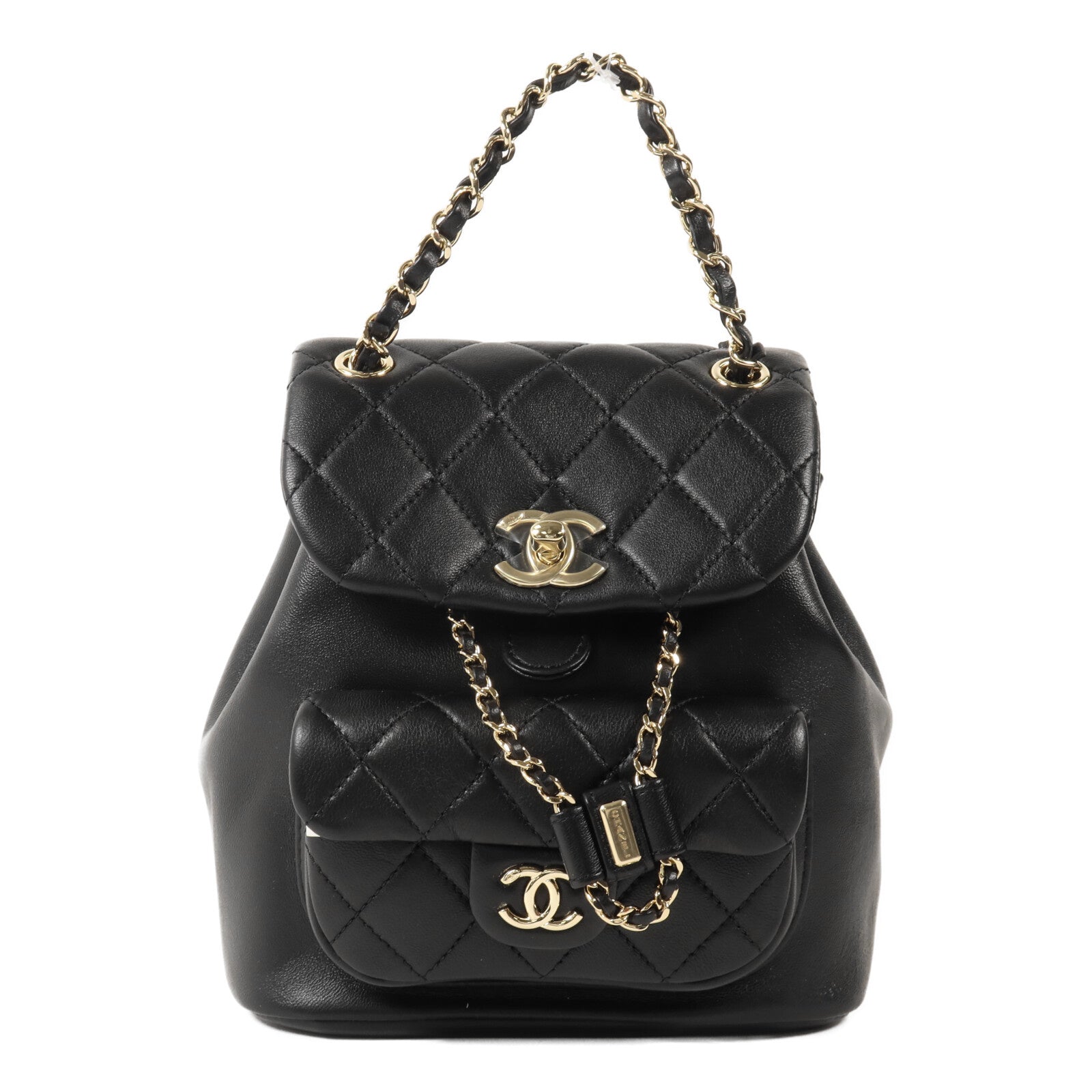 CHANEL 羊皮皮革Duma Backpack鏈帶背包