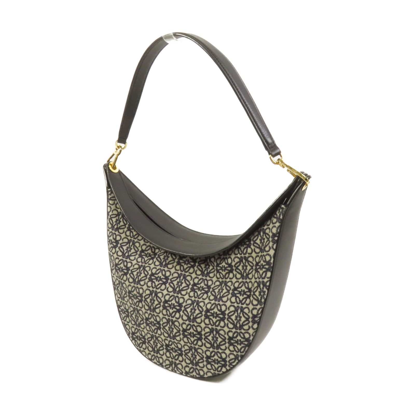 LOEWE 帆布Luna Bag金扣肩背袋