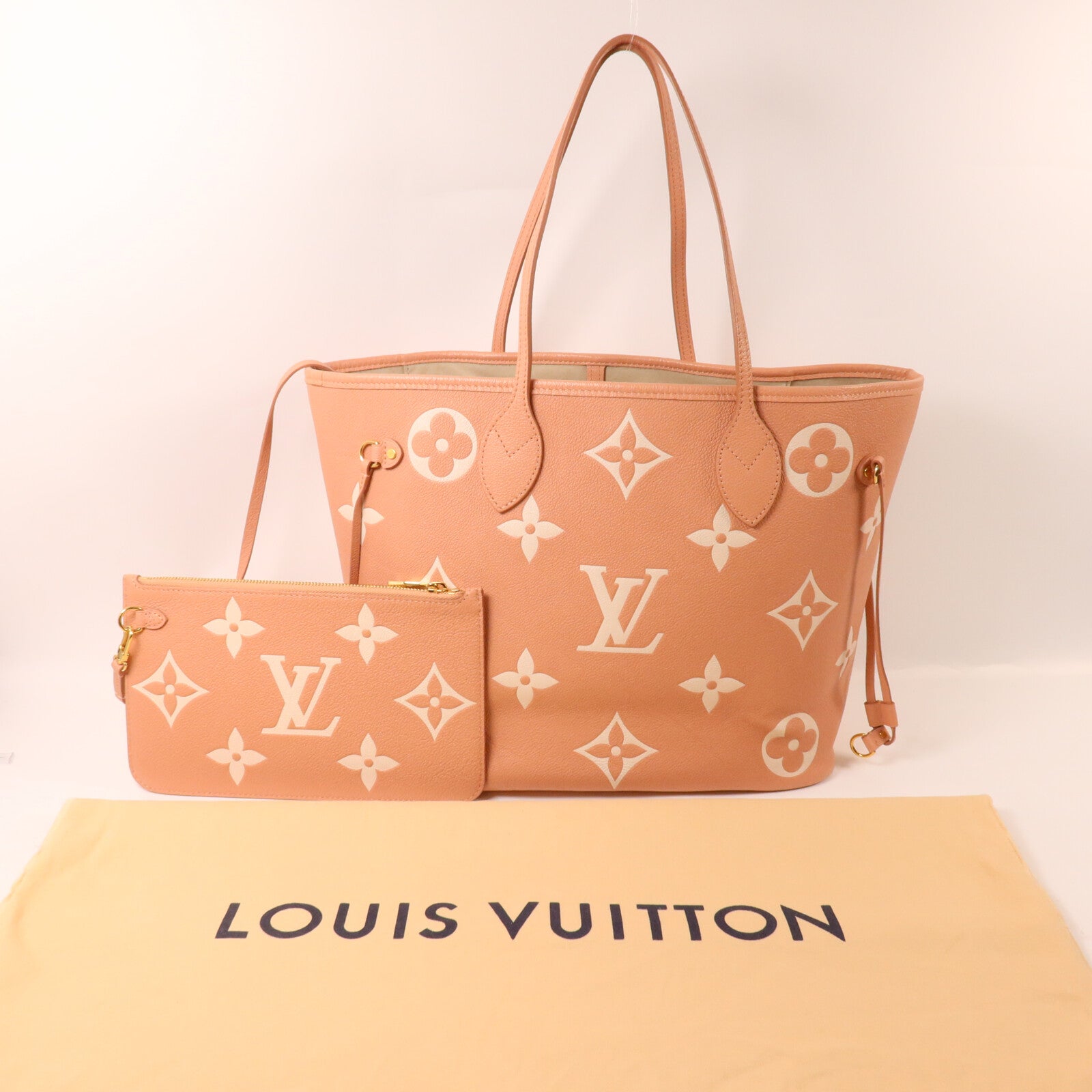 LOUIS VUITTON Monogram Empreinte Neverfull MM手挽袋