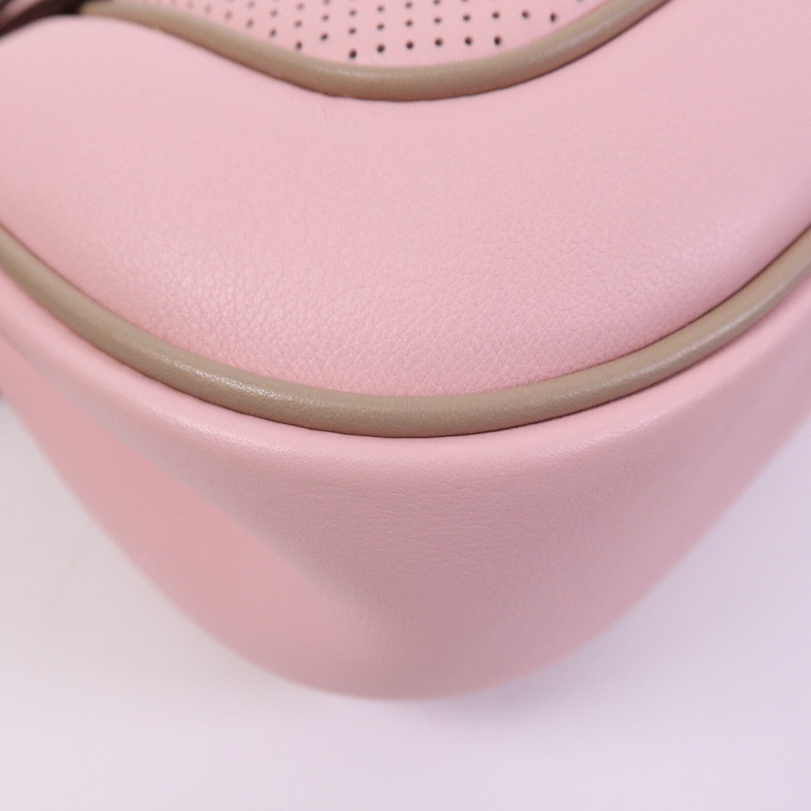HERMES Swift皮革Mini Berline銀扣肩背袋Argile/Rose Sakura