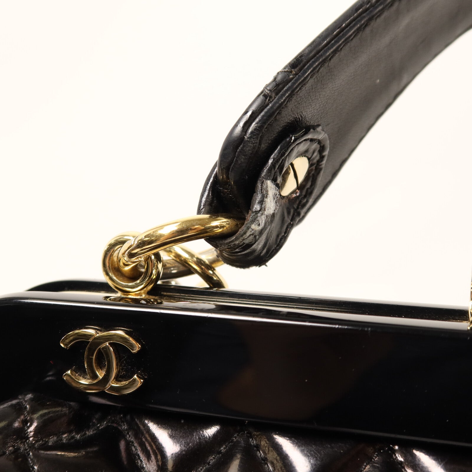 CHANEL 【激減優惠】漆皮皮革2 way Shoulder金扣手挽肩背兩用袋 	 鏈帶
