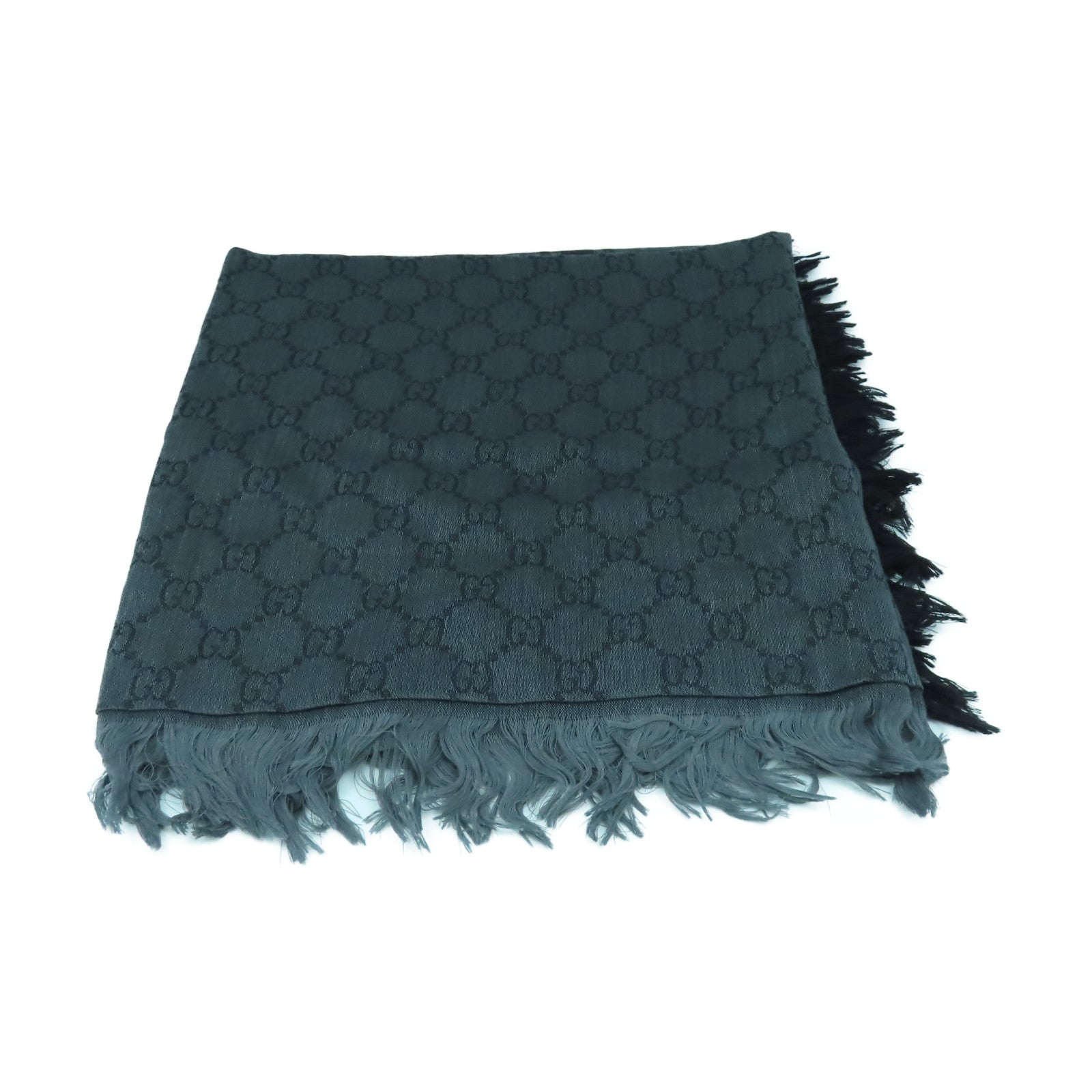 GUCCI 【激減優惠】絲質/羊毛Scarf 140x140絲巾灰色