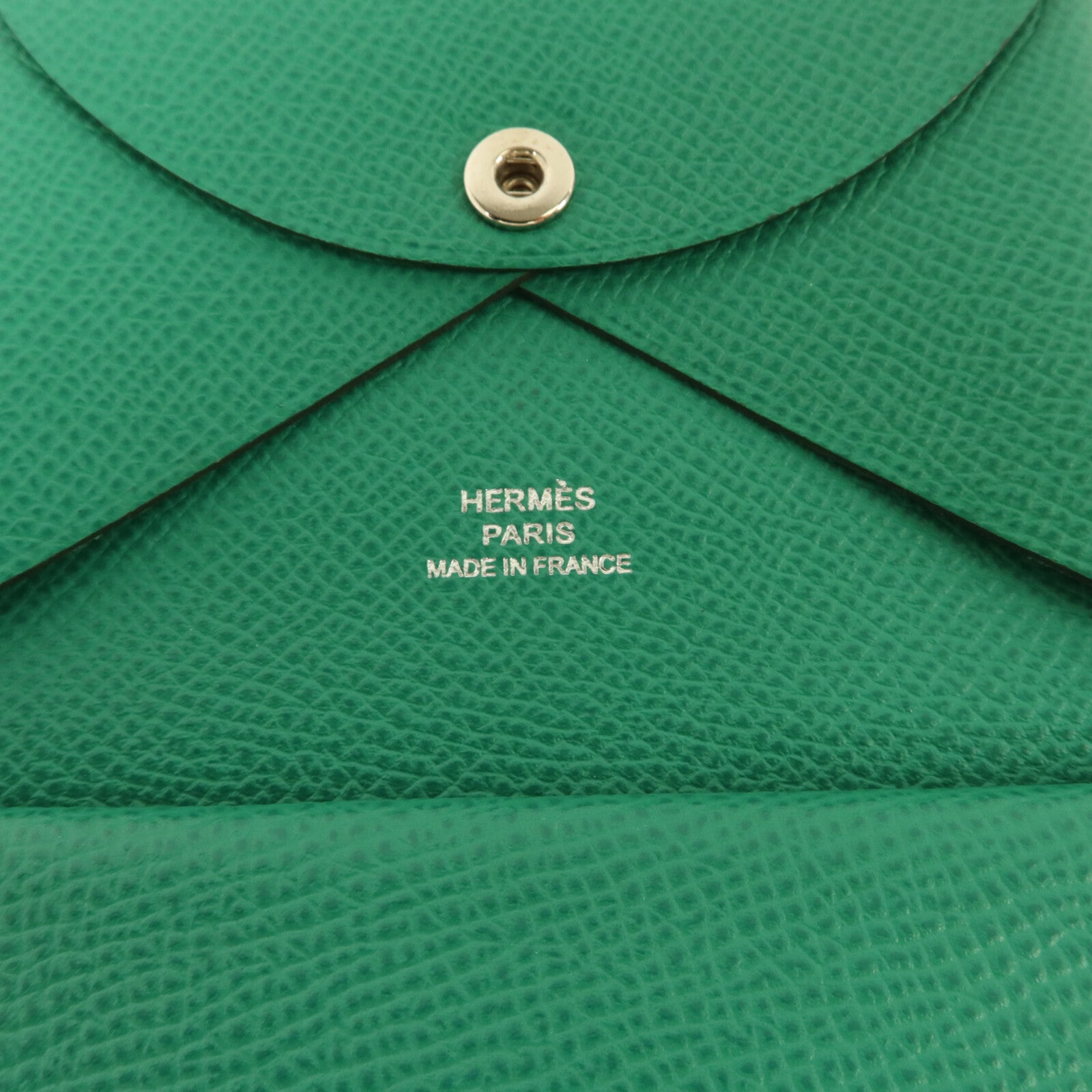HERMES Epsom皮革Calvi Duo Compact Card Holder卡片套Vert Vertigo