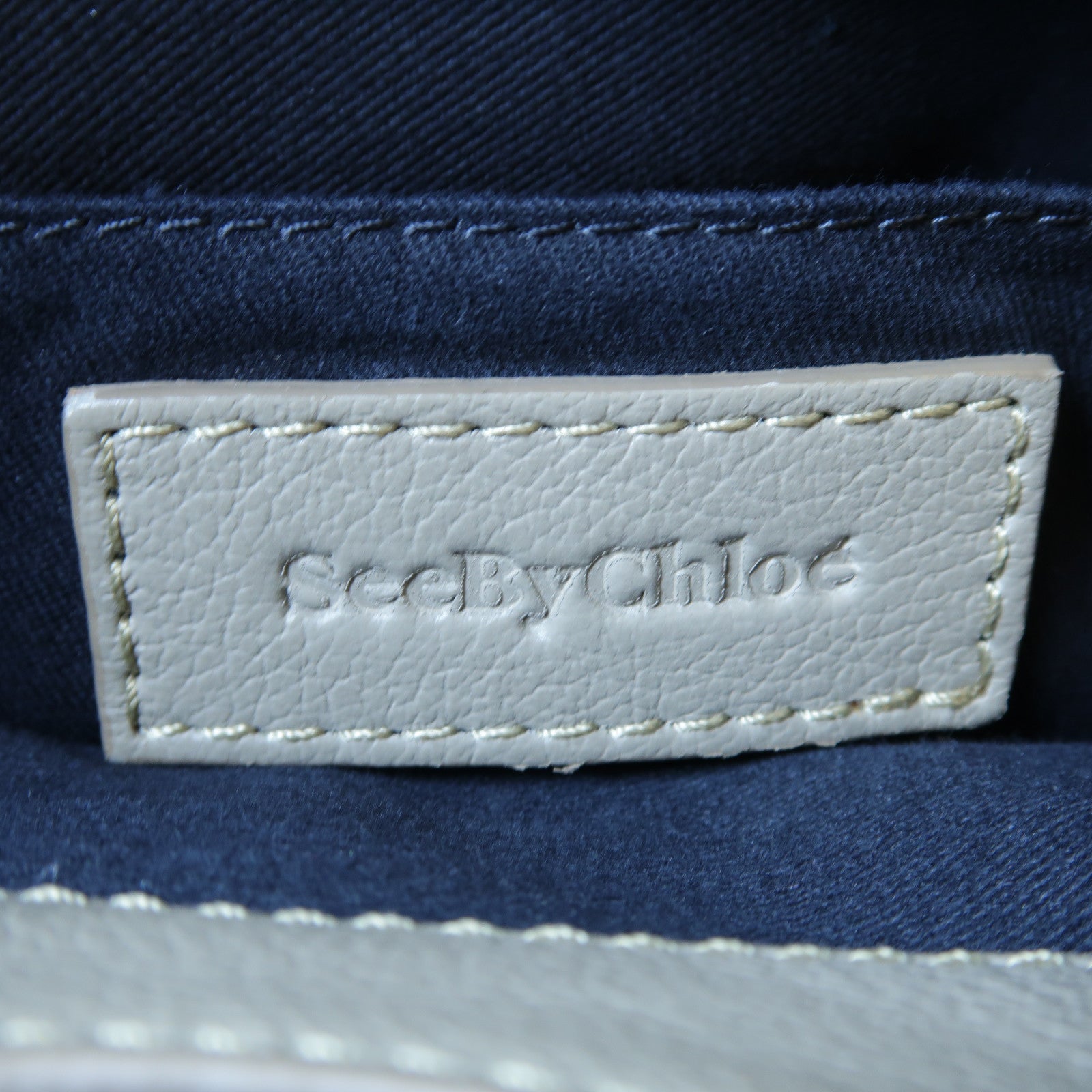 SEE BY CHLOE 【激減優惠】牛皮皮革Shoulder Bag金扣肩背袋灰色
