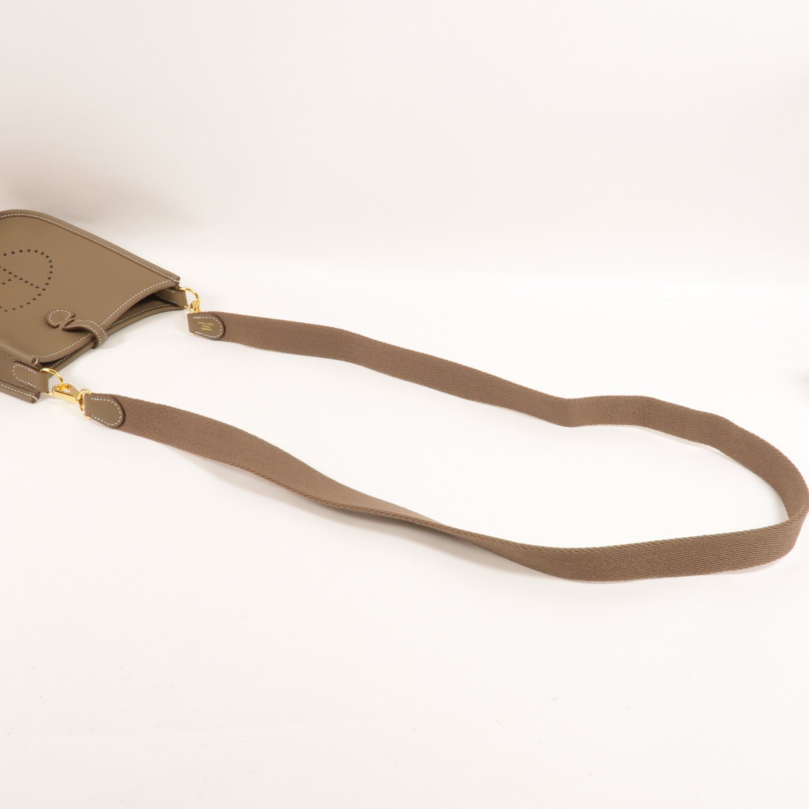 HERMES Clemence皮革Evelyne TPM肩背袋Etoupe