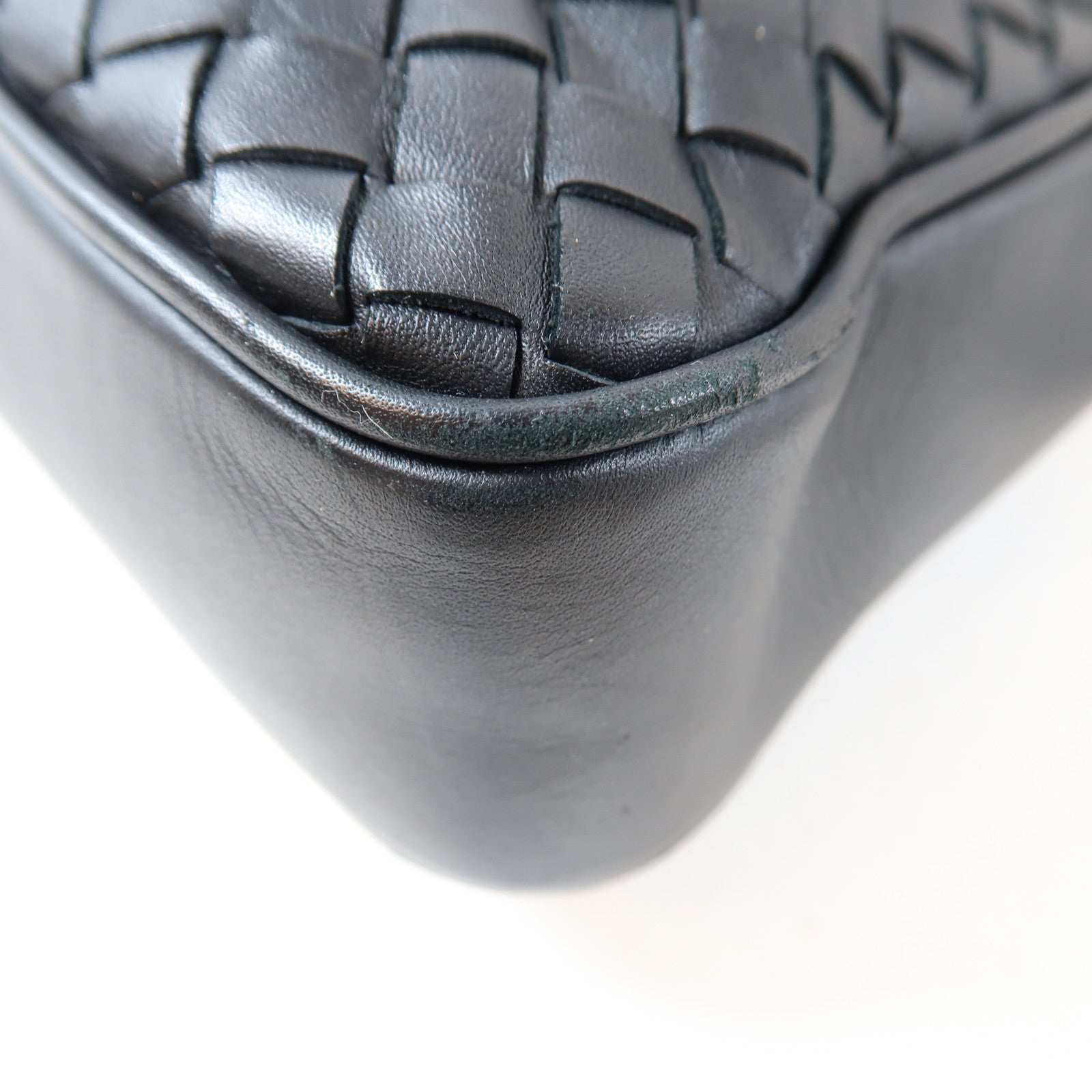 BOTTEGA VENETA 織紋牛皮皮革Shoulder Bag手挽肩背兩用袋黑色