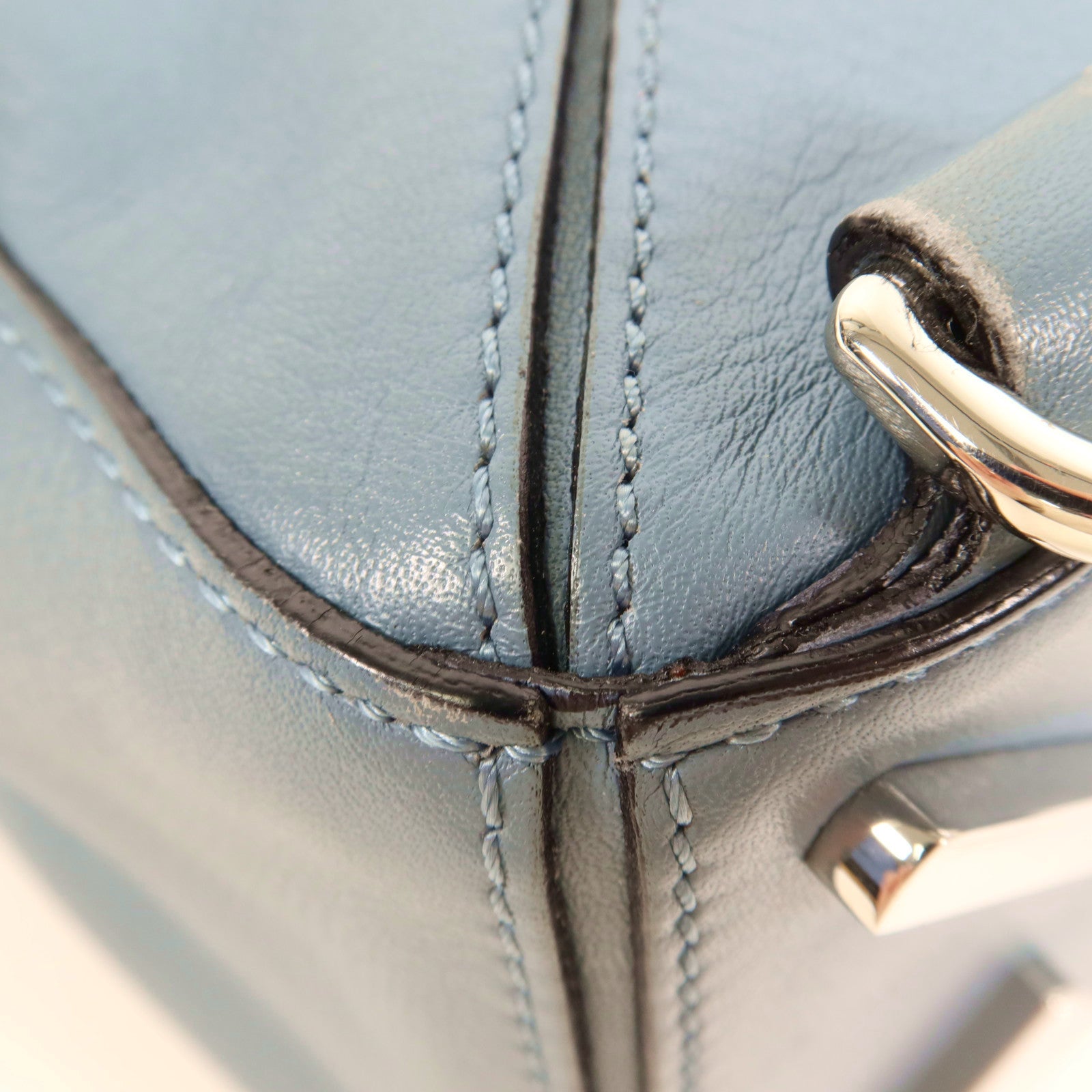 LOEWE 牛皮皮革Puzzle Small銀扣手挽肩背兩用袋