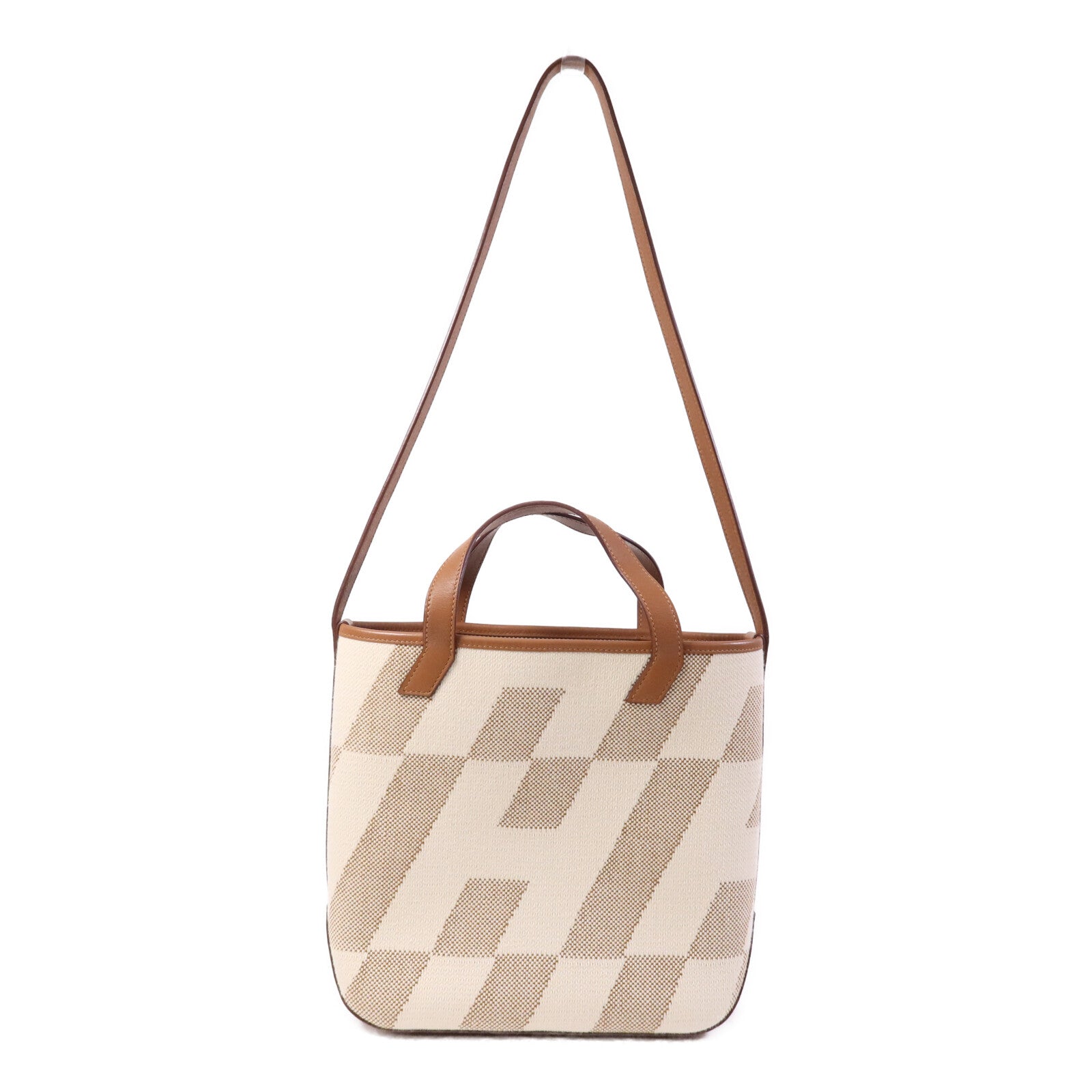 HERMES 帆布Cabas H En Biais 27手挽肩背兩用袋Gold