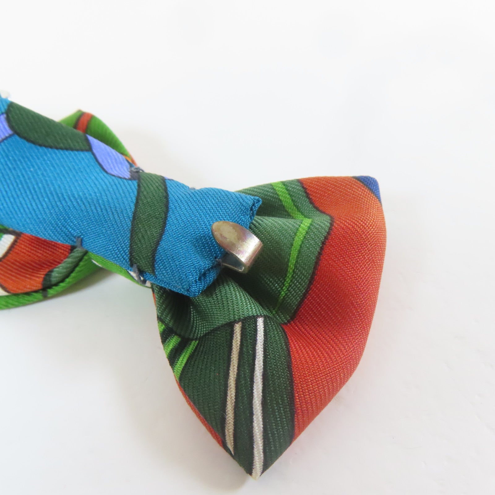 HERMES 【激減優惠】絲質Bow Tie銀扣領結啡色/綠色/藍色